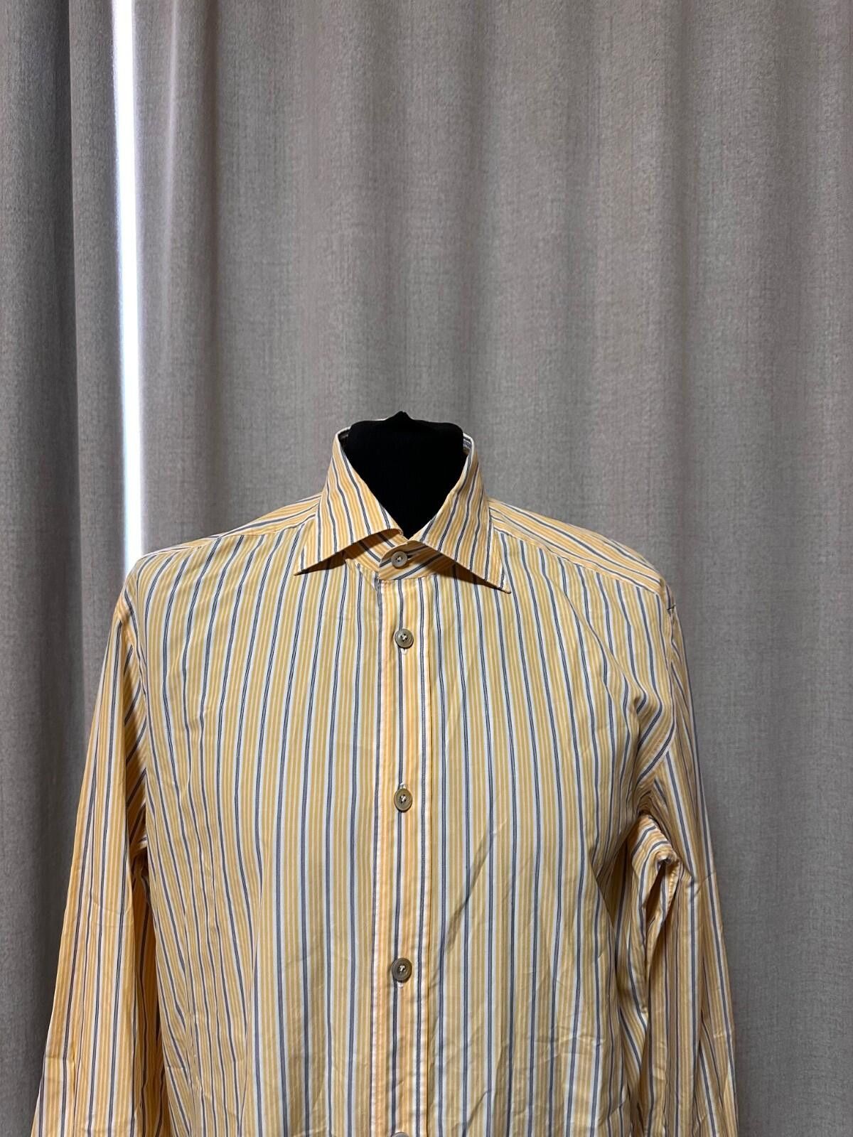 Kiton Kiton Stripe Print Button Up Shirt Men's Size 16.5/42 Size US L / EU 52-54 / 3 - 2 Thumbnail