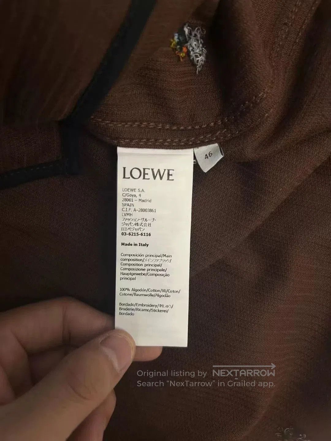 Loewe Loewe Brown Corduroy Embroidered Shirt Jacket. Size US L / EU 52-54 / 3 - 5 Thumbnail