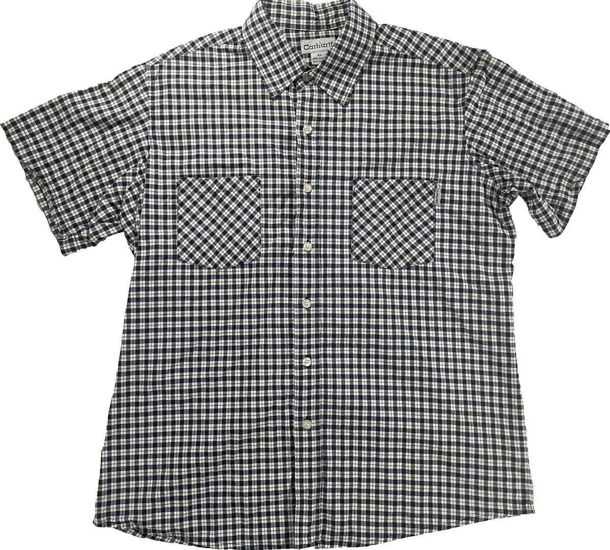 Carhartt Mens XL Plaid Button Down Shirt Short Sleeve Cotton