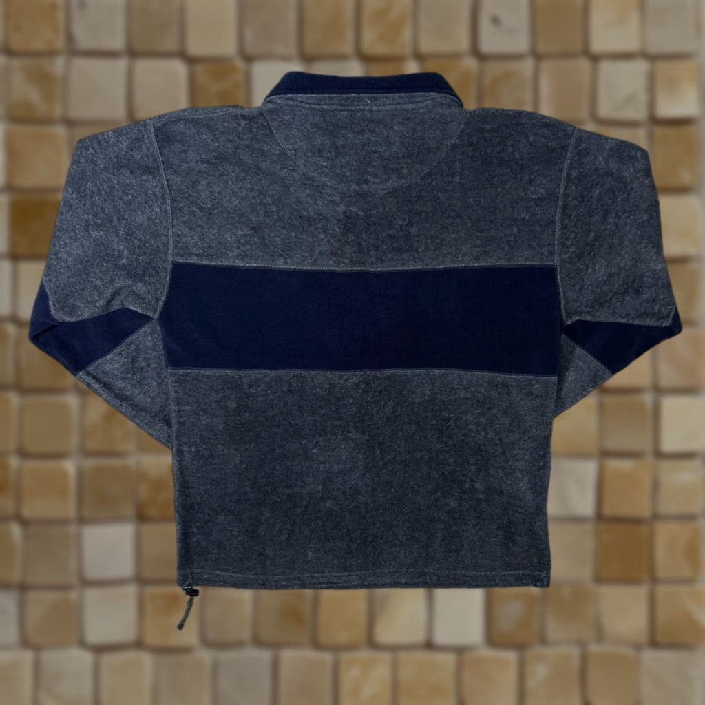 Gola VINTAGE Gola Mini Logo Dark Grey Navy Blue 1/4 Zip Pullover Fleece Sweatshirt XL Mens Pullover 1/4 Zip Grey/Navy Blue Size US XL / EU 56 / 4 - 1 Thumbnail