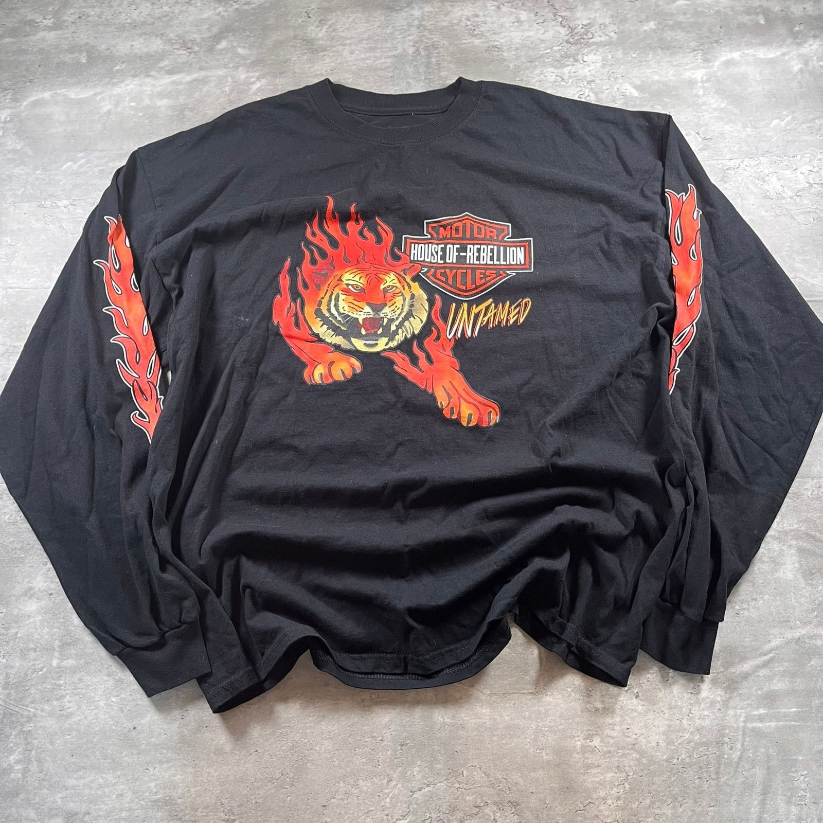 Harley Davidson Vintage tiger flamed long sleeve Size US XXL / EU 58 / 5 - 1 Thumbnail