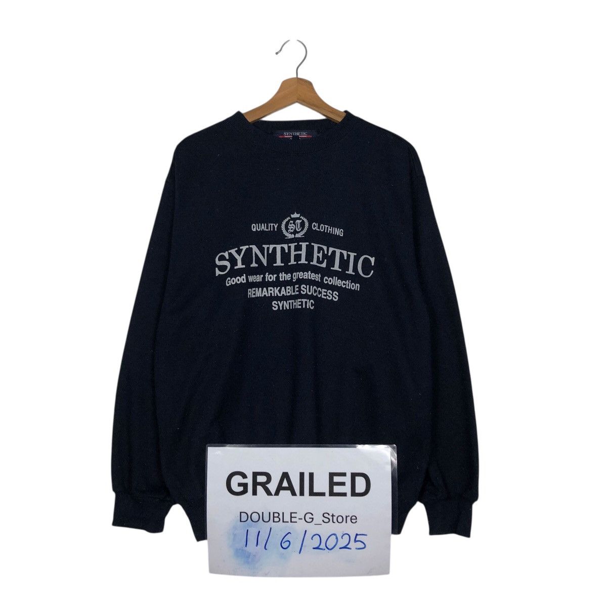 Japanese Brand Vintage Synthetic Logo Sweatshirt Black Long Sleeve Crewneck Size US M / EU 48-50 / 2 - 1 Thumbnail