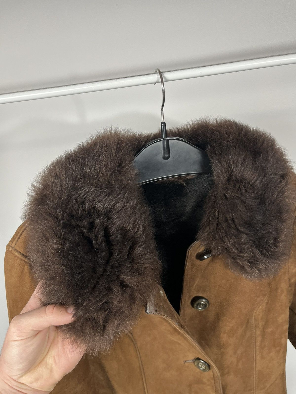 Other Vintage Brown Sheepskin Shearling Coat Real Fur Lined Women Size M / US 6-8 / IT 42-44 - 5 Thumbnail