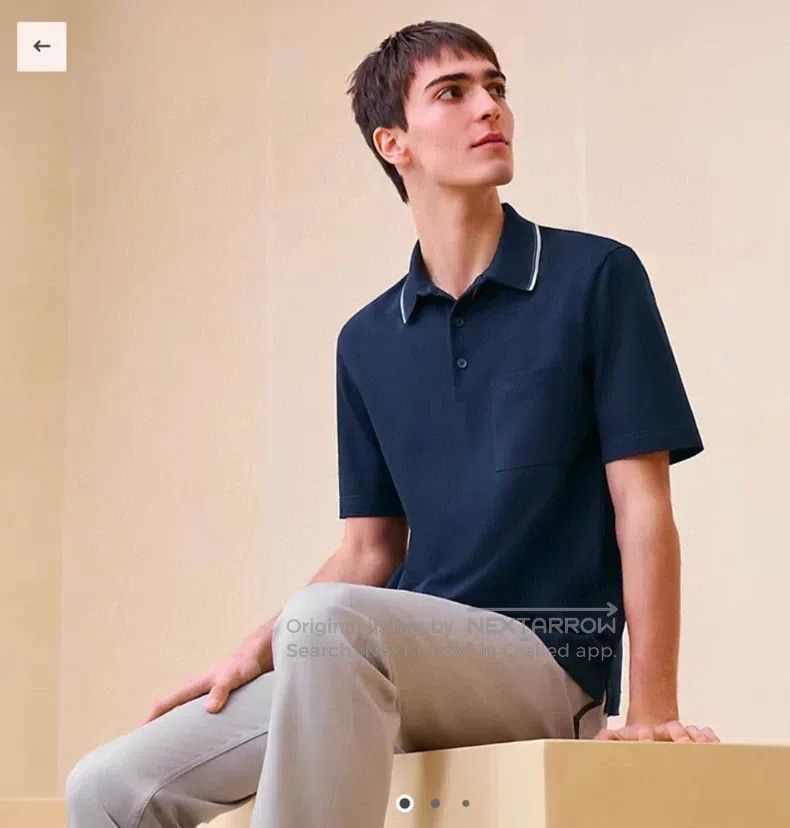 Hermes Hermes Short-sleeved Polo shirt, dark blue Size US M / EU 48-50 / 2 - 8 Thumbnail