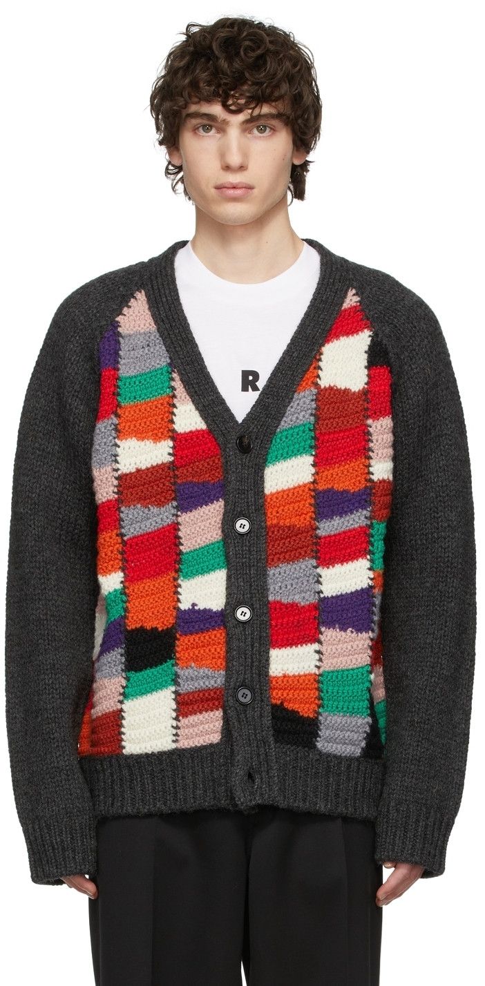 Marni Marni Multicolor Crochet Chunky Wool Cardigan Size US L / EU 52-54 / 3 - 8 Thumbnail