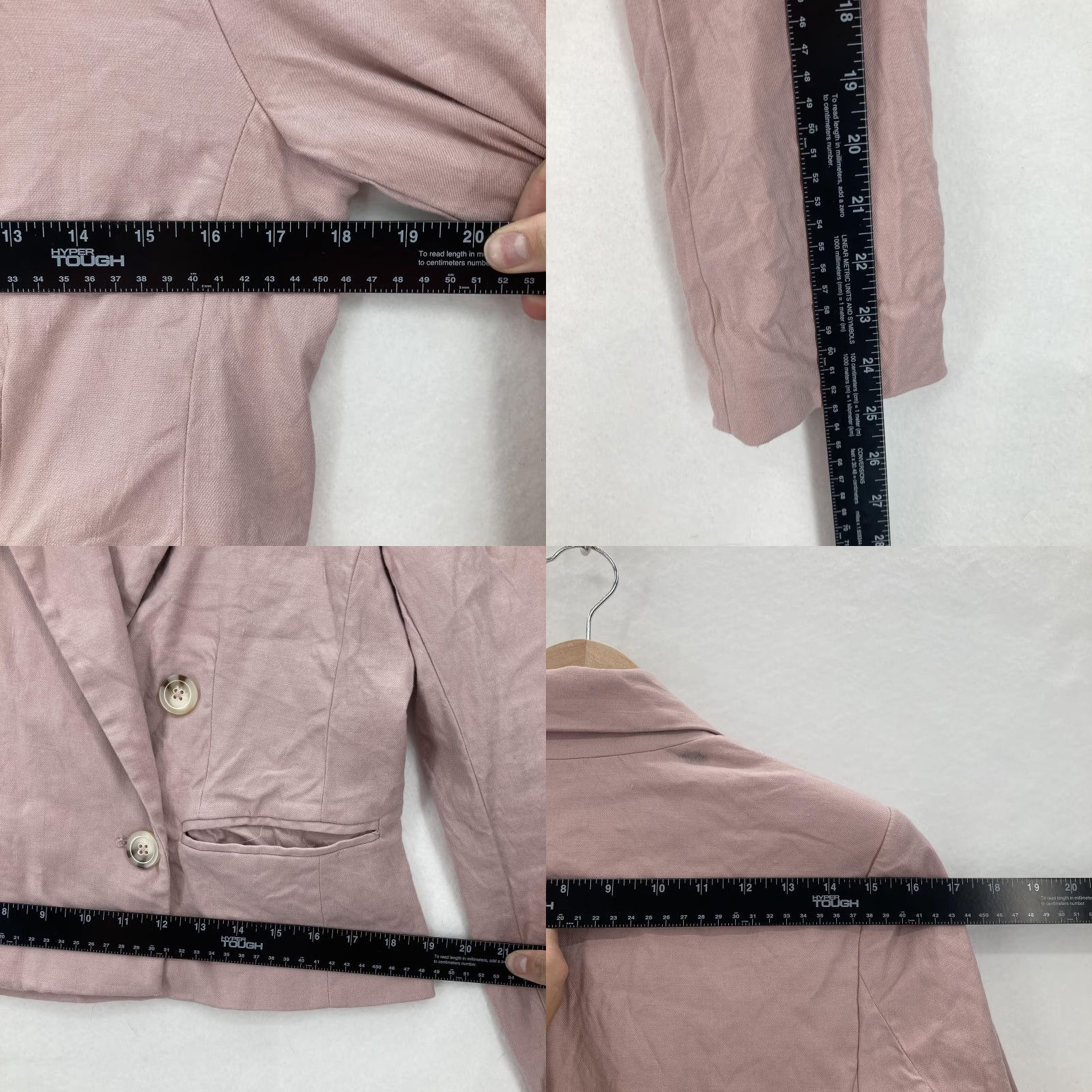 Anthropologie Maeve Blazer Womens Medium Pink Linen Blend Double Breasted Office Shirt Size M / US 6-8 / IT 42-44 - 8 Thumbnail