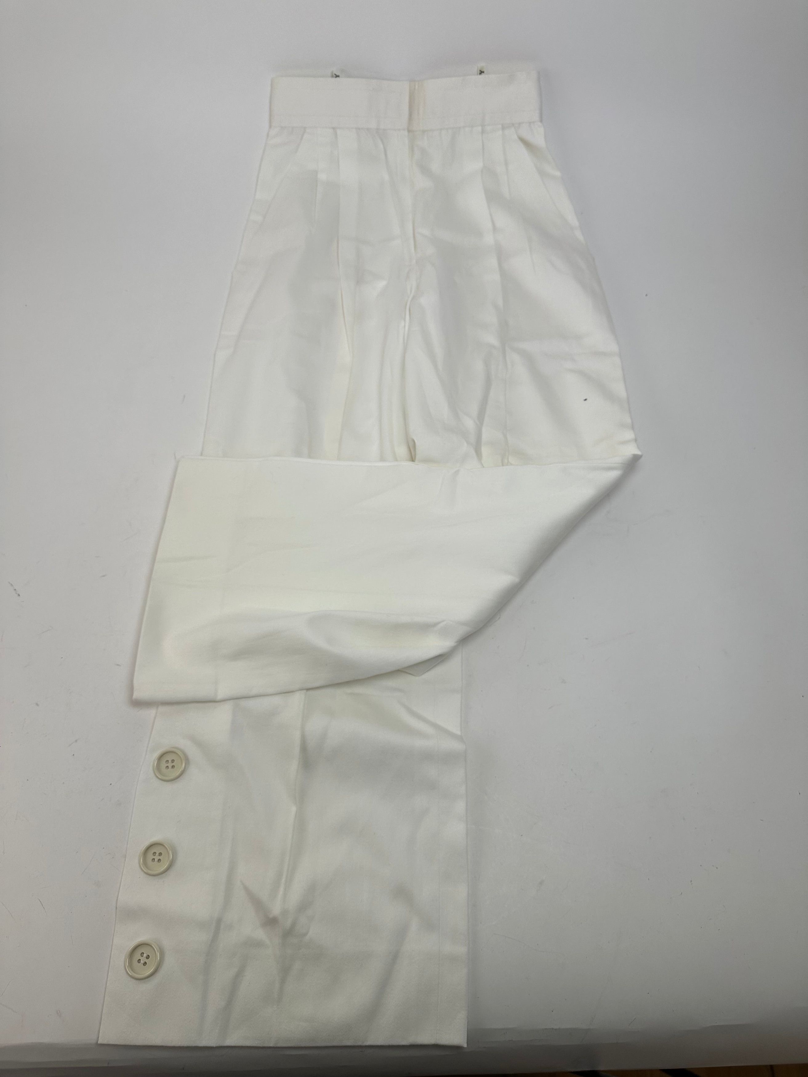 Givenchy Vintage Nouvelle Boutique Wide-Leg Cotton Trousers Ivory M Size 30" / US 8 / IT 44 - 1 Thumbnail