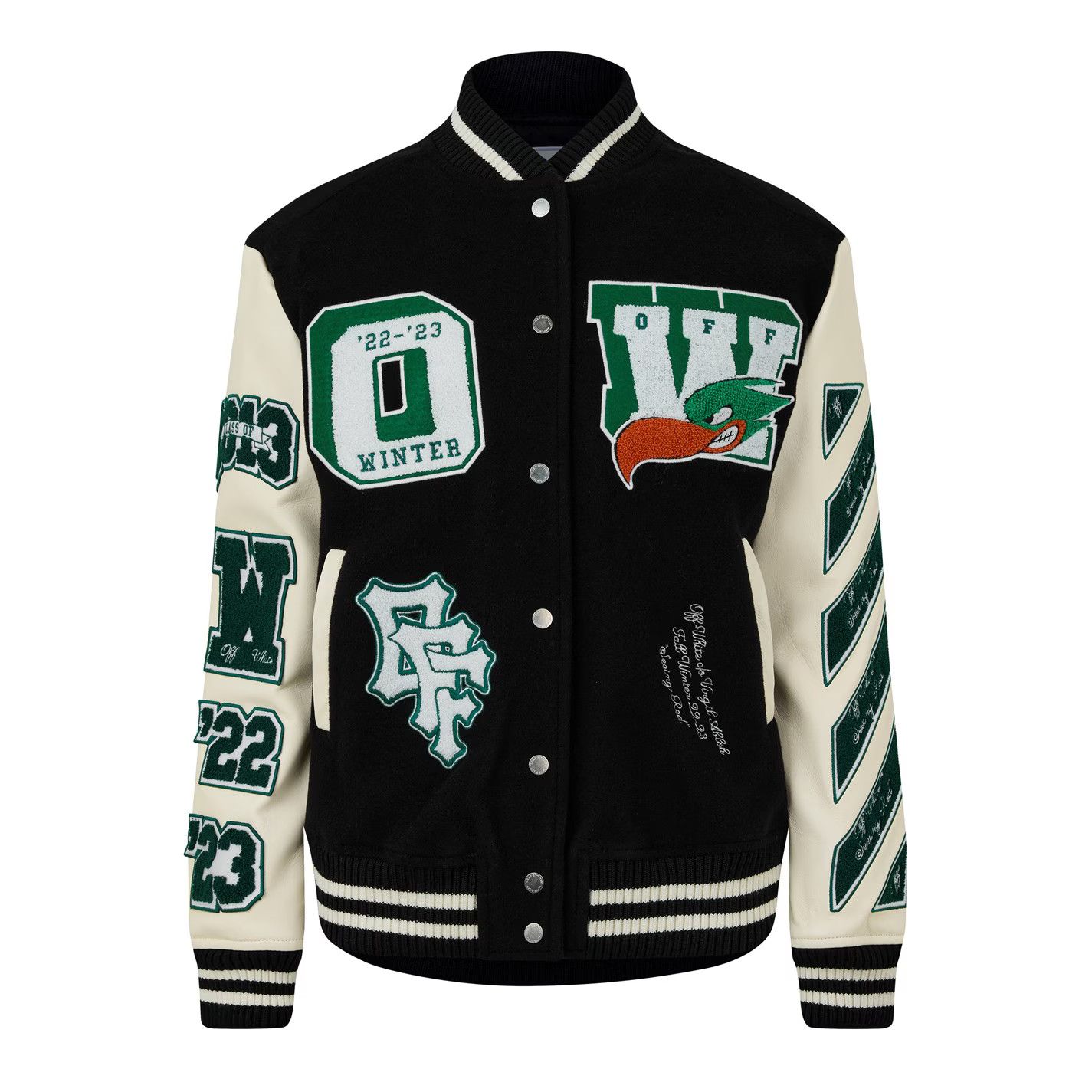 o1g2r1mq0125 Embroidered Varsity Bomber Jacket in Multicolor