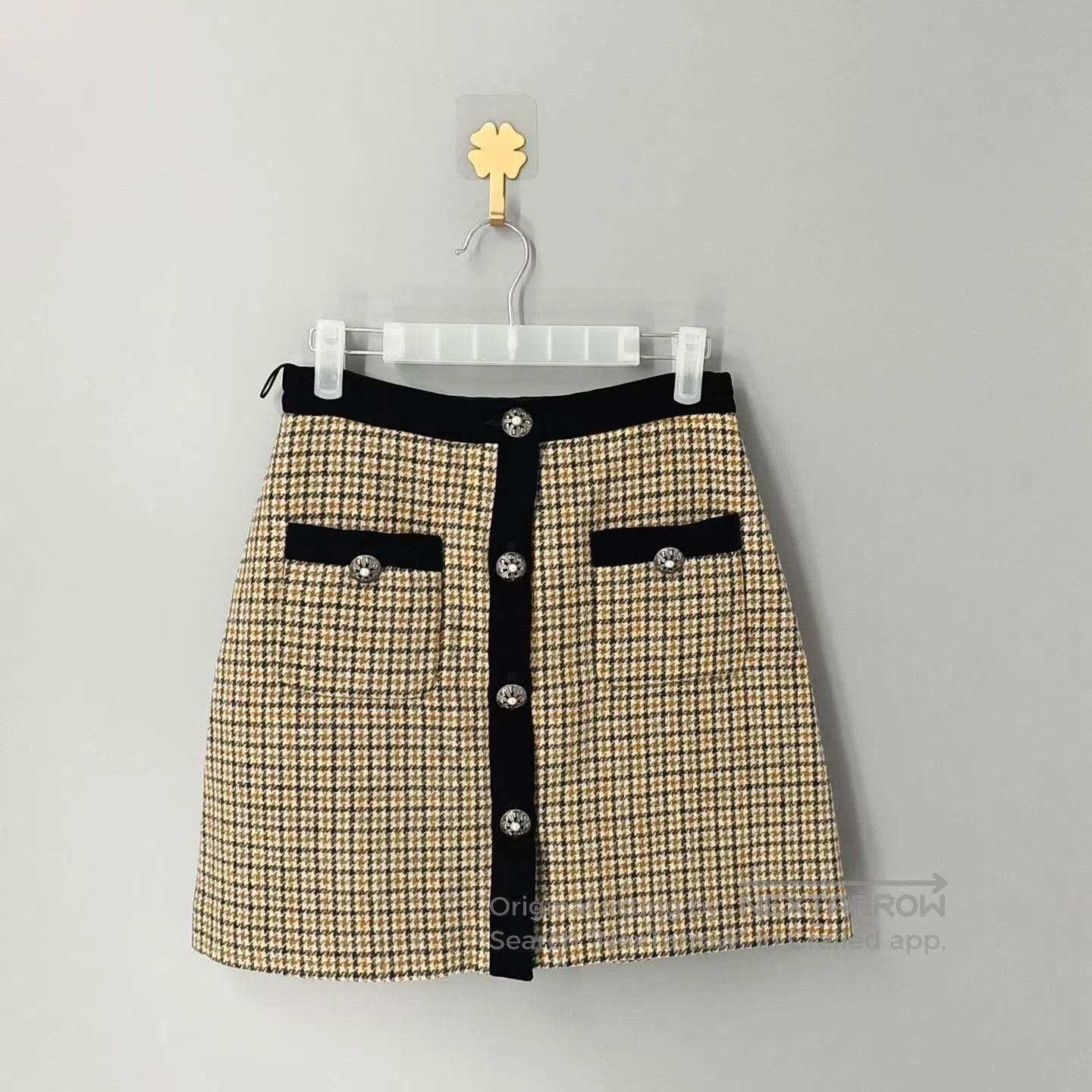 Miu Miu Miu Miu Lambswool Houndstooth Skirt| Size M / US 6-8 / IT 42-44 - 1 Thumbnail