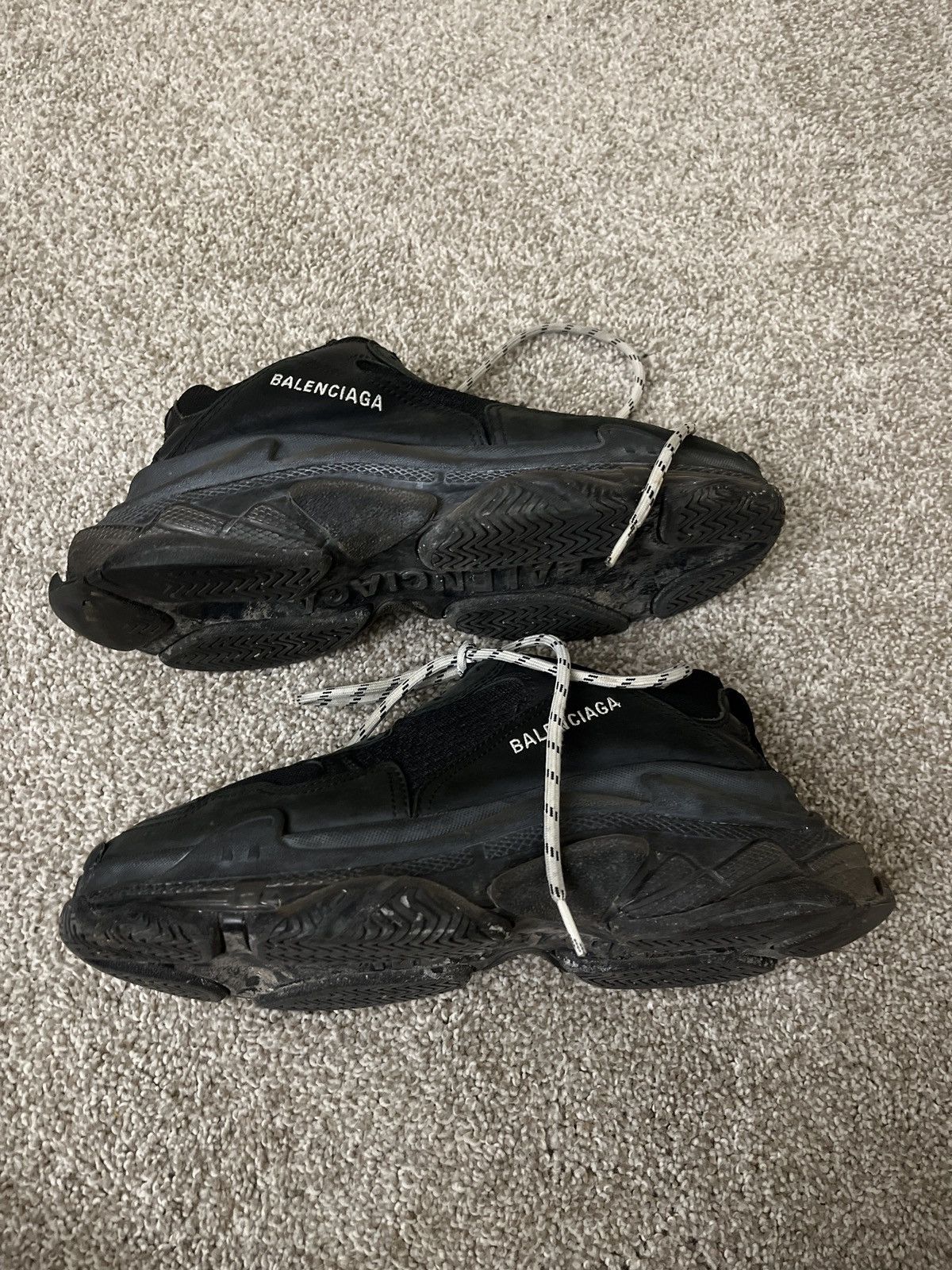 image of Balenciaga Triple S Sneaker Clear Sole in Black, Men's (Size 9)