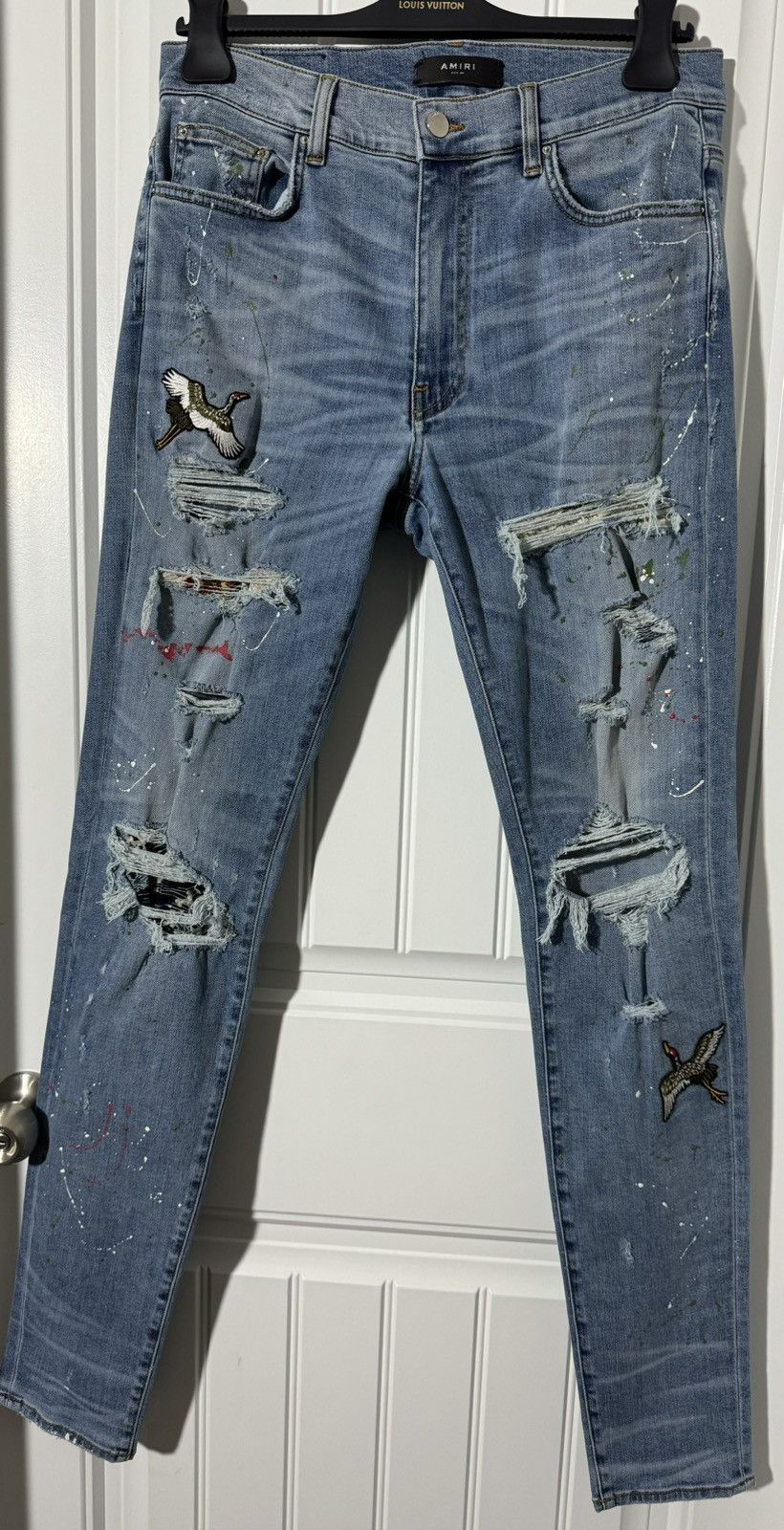 image of Amiri Bird Art Patch Denim, Men's (Size 34)