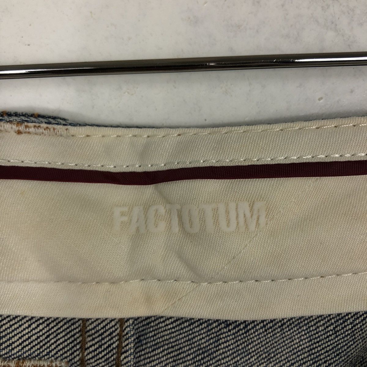 FACTOTUM 🔥Rare Punk Design Bowcut Distressed Denim Factotum Japan Size US 28 / EU 44 - 13 Thumbnail