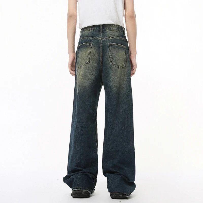 Japanese Brand × Jean High Street Jeans Worn Out Holes Contrast Color Size US 29 - 5 Thumbnail