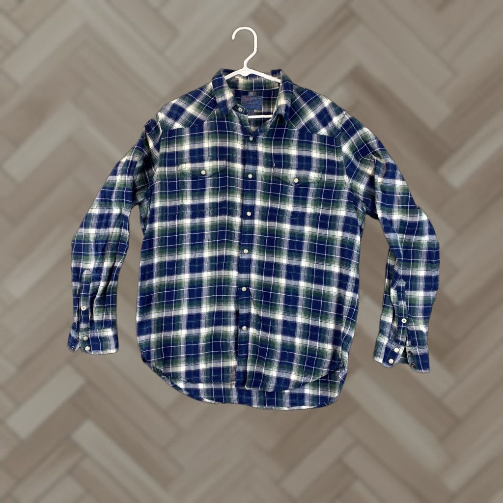 Lucky Brand Lucky Brand Dress Shirt Men L Blue Plaid Casual Button-Down 76-27 Size US L / EU 52-54 / 3 - 1 Thumbnail
