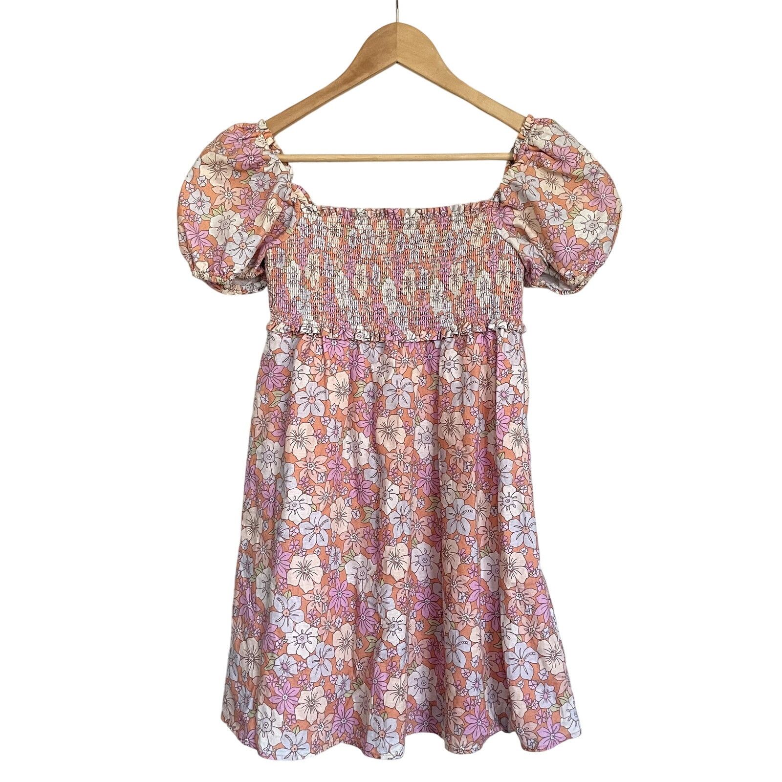 Aritzia Aritzia Sunday Best Retro Smocked Linen Cotton Mini Dress S Size S / US 4 / IT 40 - 1 Thumbnail