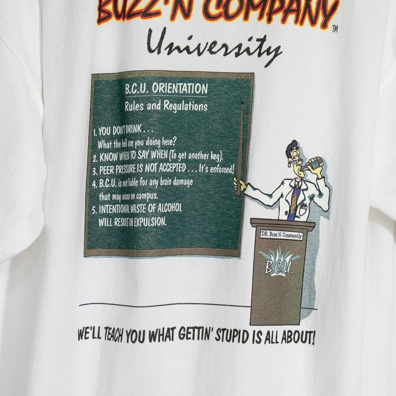 Vintage Vintage 90s Buzz'n Company Funny Drinking T Shirt 2XL Size US XXL / EU 58 / 5 - 3 Thumbnail