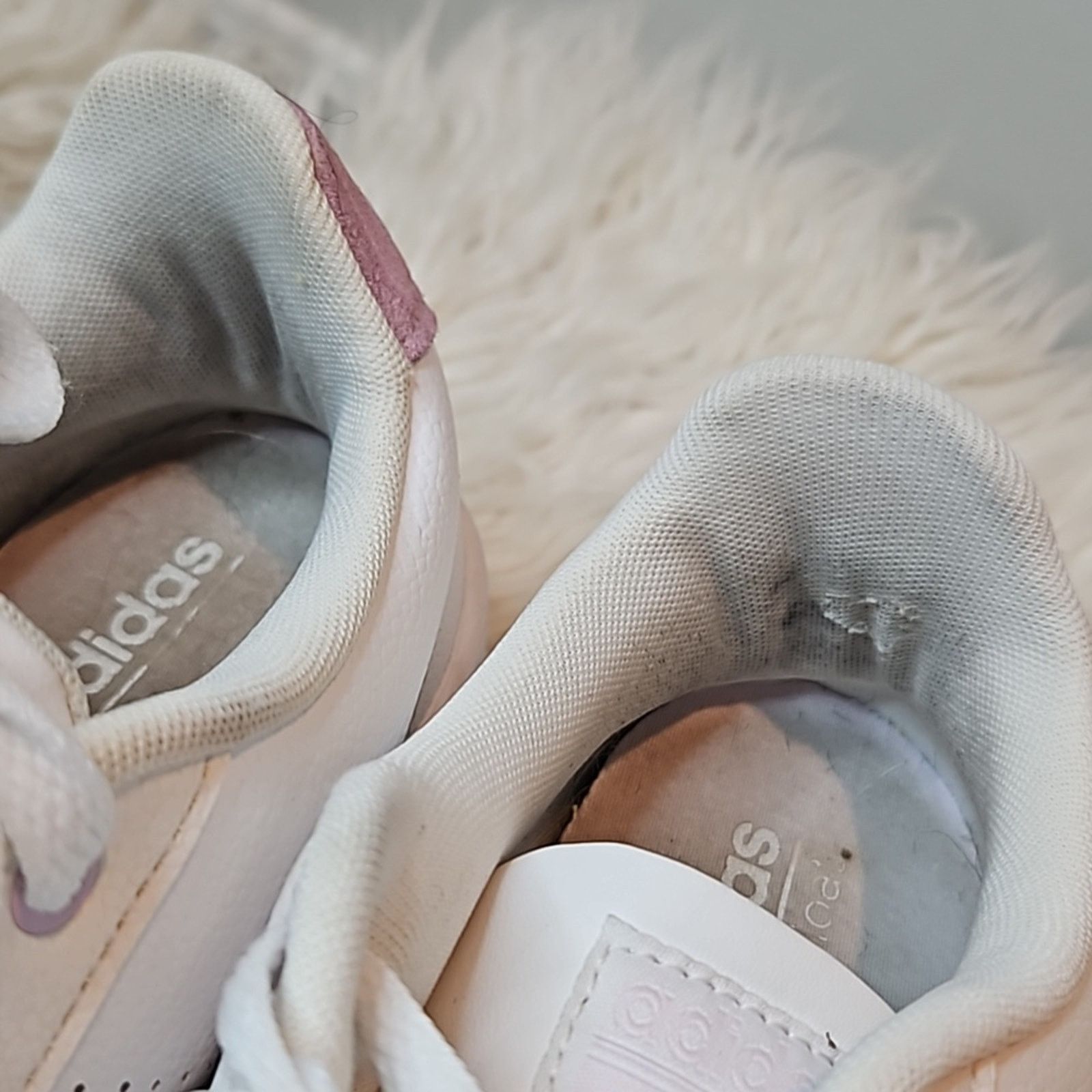 Adidas Adidas Cloudfoam White and Blush Pink Sneakers Size US 9 / IT 39 - 7 Thumbnail