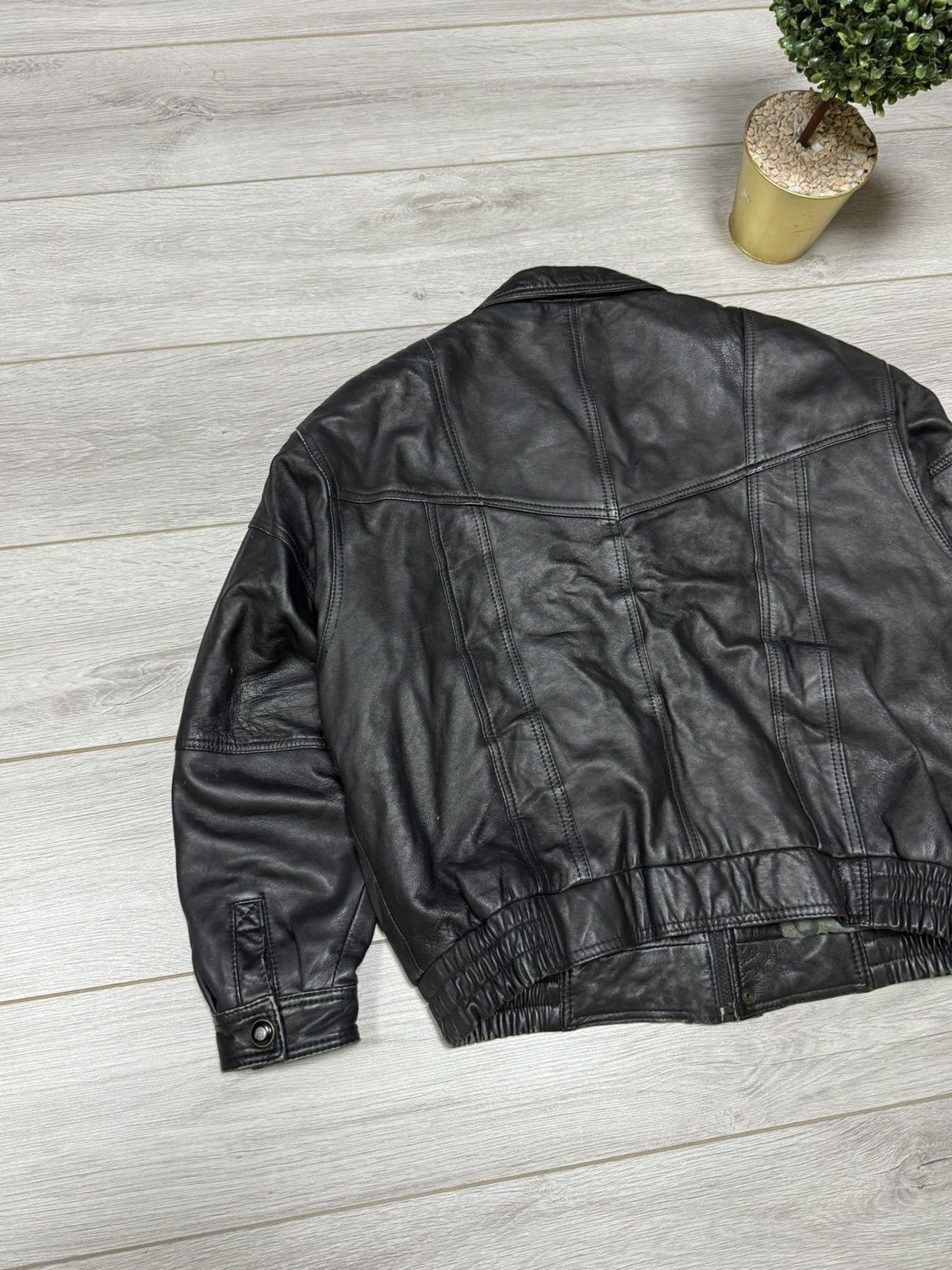 Genuine Leather leather bomber jacket zip vintage wide Size US M / EU 48-50 / 2 - 11 Thumbnail