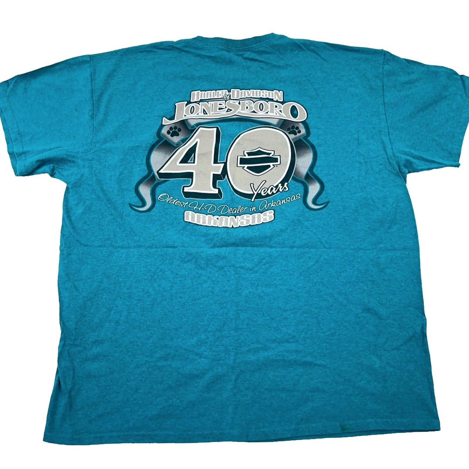 Harley Davidson Harley-Davidson Shirt Men Blue Teal Graphic Print 80s Biker Motorcycle Tee XL Adults Size US XL / EU 56 / 4 - 2 Thumbnail