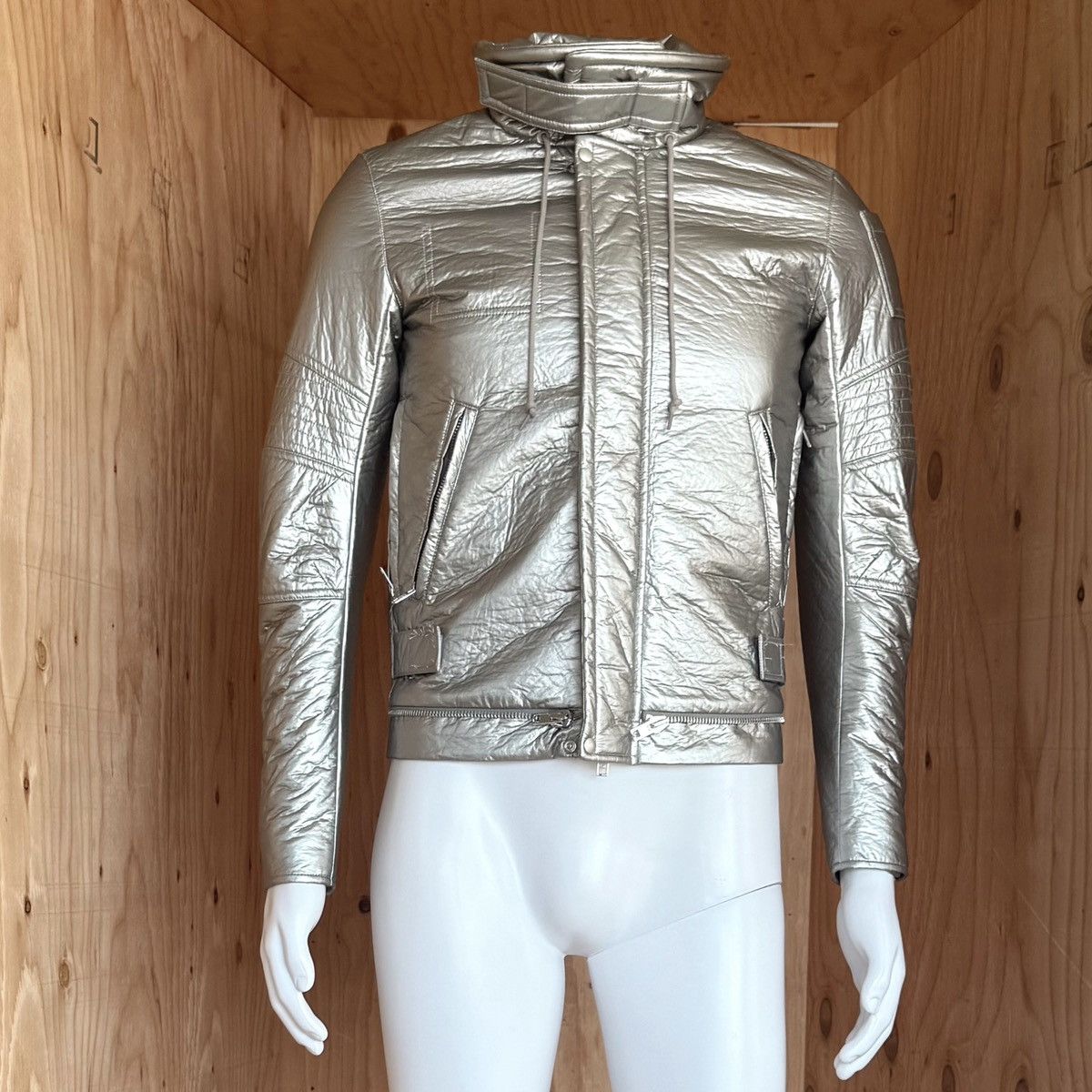 Helmut Lang Helmut Lang Re-Edition Astro Metallic Moto Jacket Size US XS / EU 42 / 0 - 3 Thumbnail