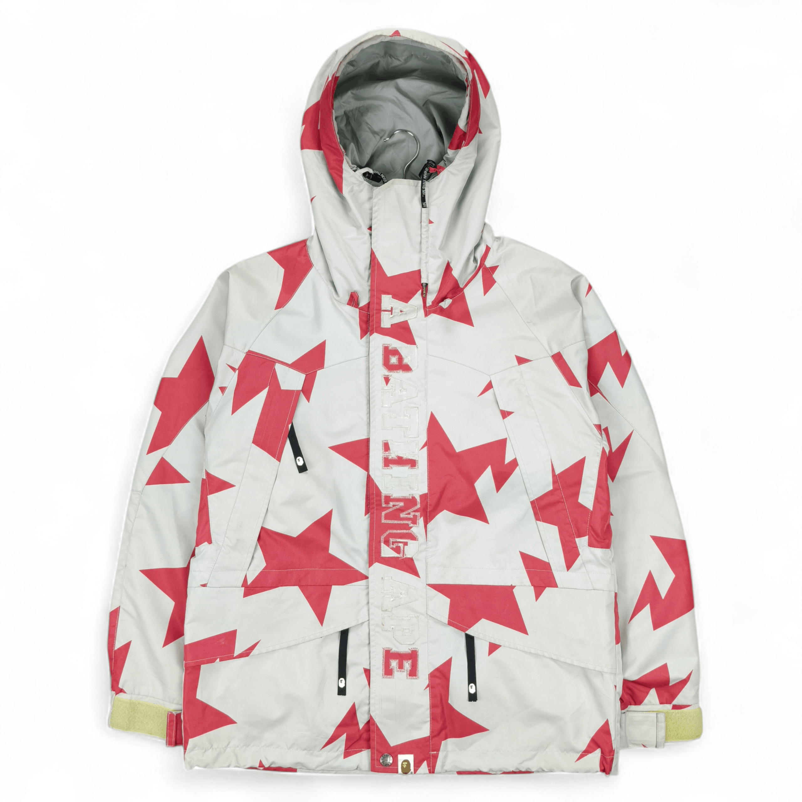 Bape BAPE Shark hoodie snowboard down jacket Red camo APE | Grailed