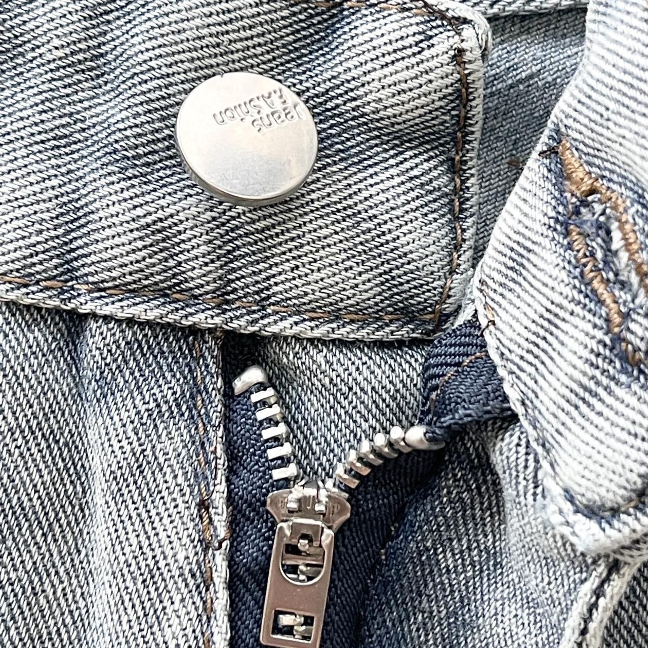 Japanese Brand STEAL! Japan Y2K Flannel Boro Patches Denim Jeans Size US 31 - 7 Thumbnail