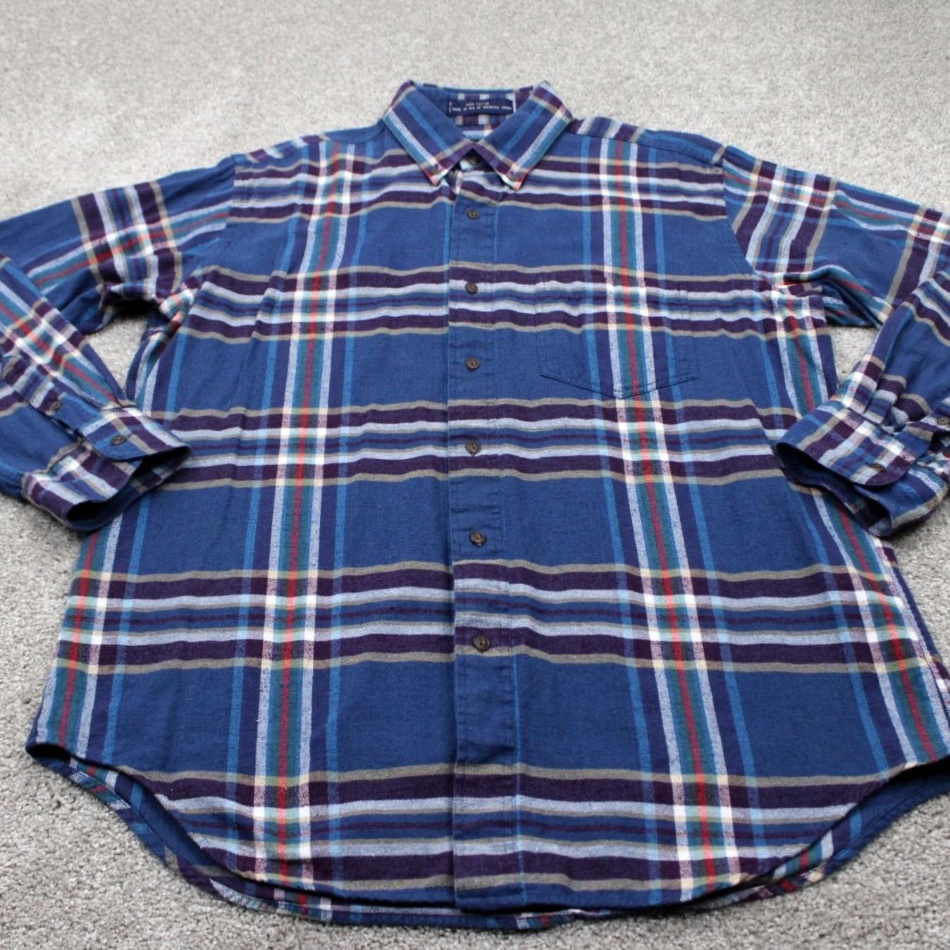 Ralph Lauren VINTAGE Ralph Lauren Chaps Shirt Mens Large Blue/Red 100% Cotton Long Sleeve Button Size US L / EU 52-54 / 3 - 2 Thumbnail