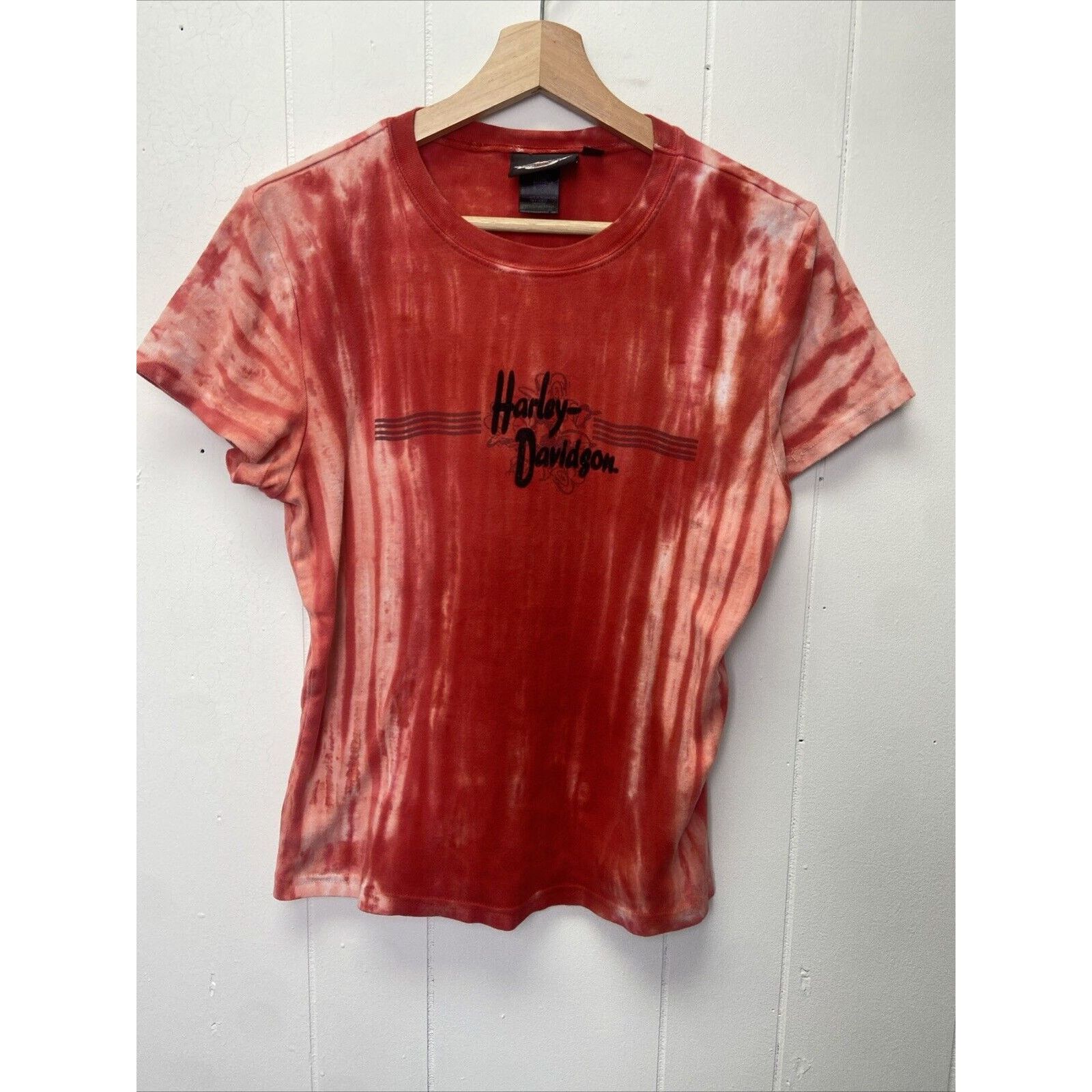 Harley Davidson Harley Davidson Women’s Red Tye-Dye Felt T-Shirt Size L Size L / US 10 / IT 46 - 1 Thumbnail