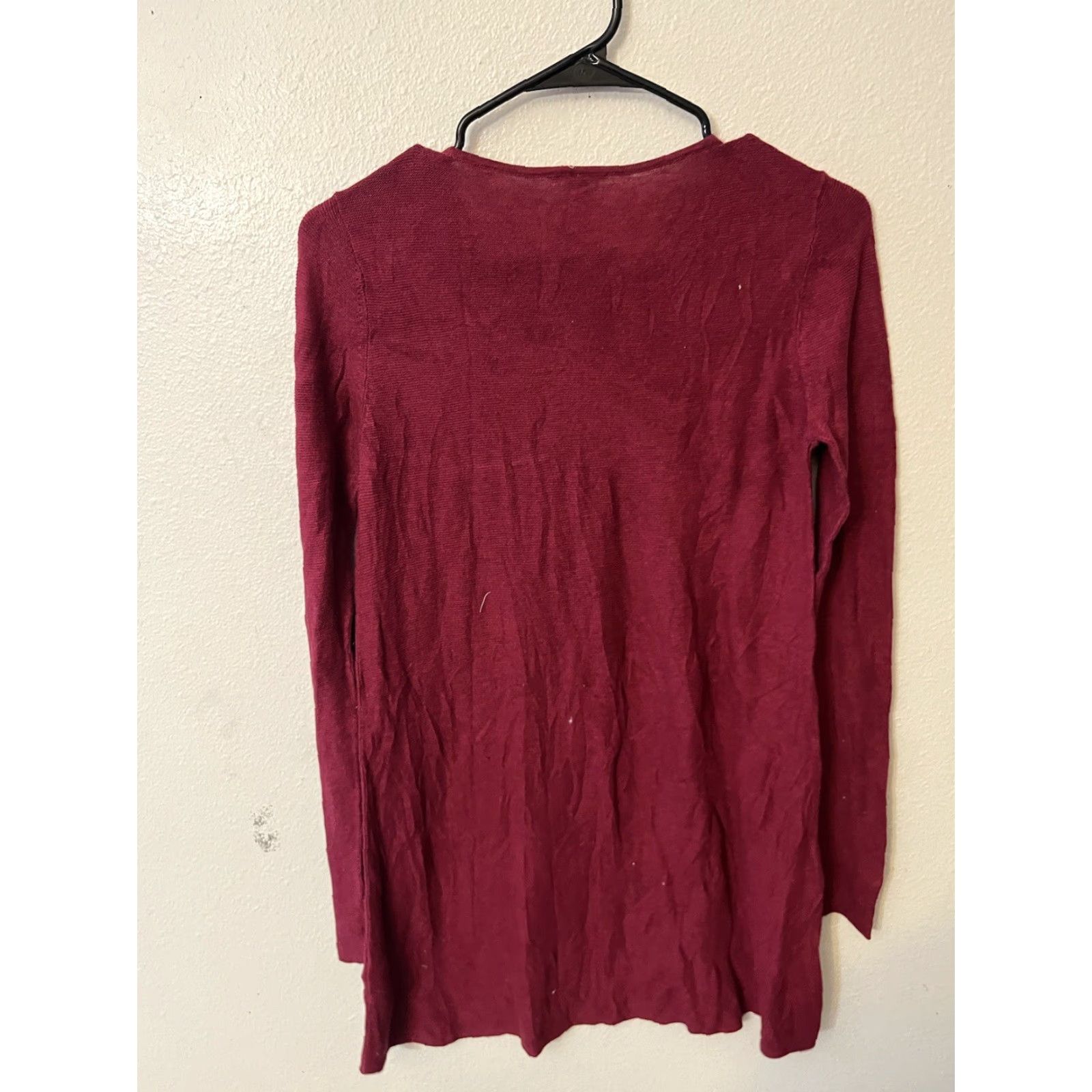 Eileen Fisher VINTAGE Eileen Fisher Silk Blend Tunic Top Womens XS Long Sleeve Maroon Casual Office Wear Oversized Size XS / US 0-2 / IT 36-38 - 3 Thumbnail
