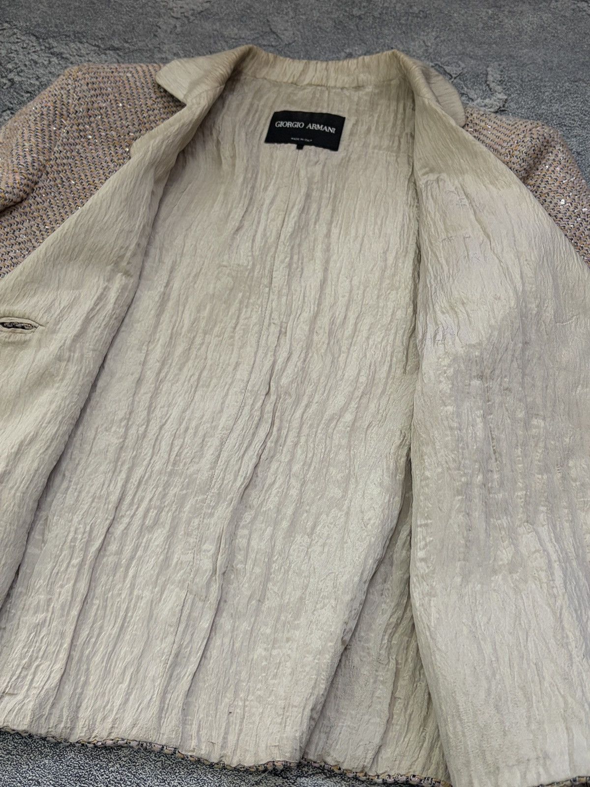 Giorgio Armani Giorgio Armani Tweed Blazer Jacket Peach Blush Size 42 Size M / US 6-8 / IT 42-44 - 6 Thumbnail
