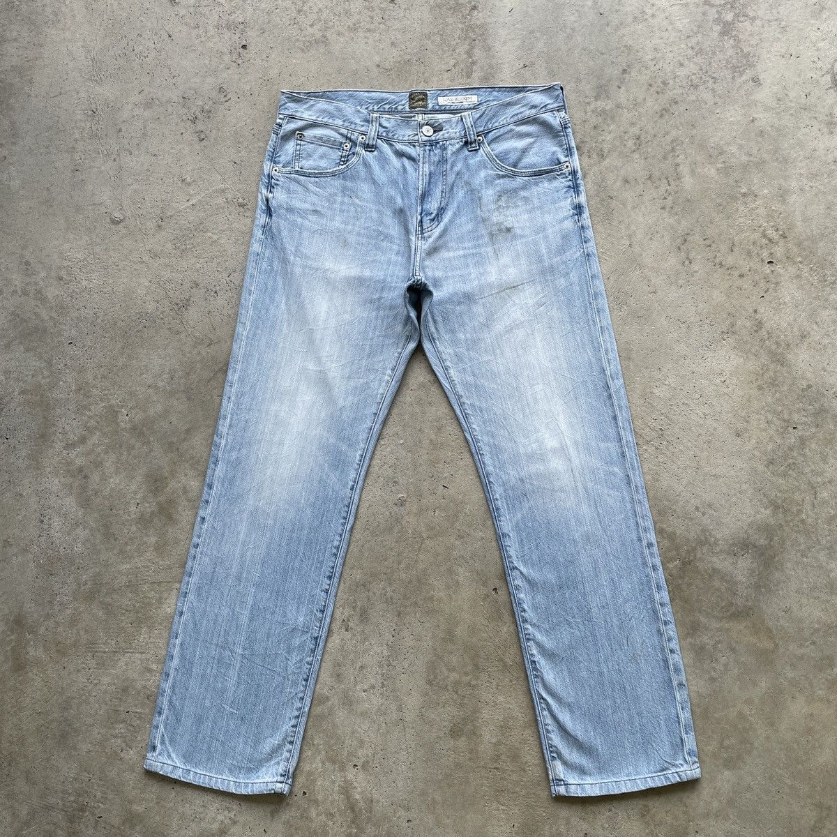 Japanese Brand Vintage Back Number Wash Denim Faded Jeans Pants W34 Size US 34 / EU 50 - 1 Thumbnail