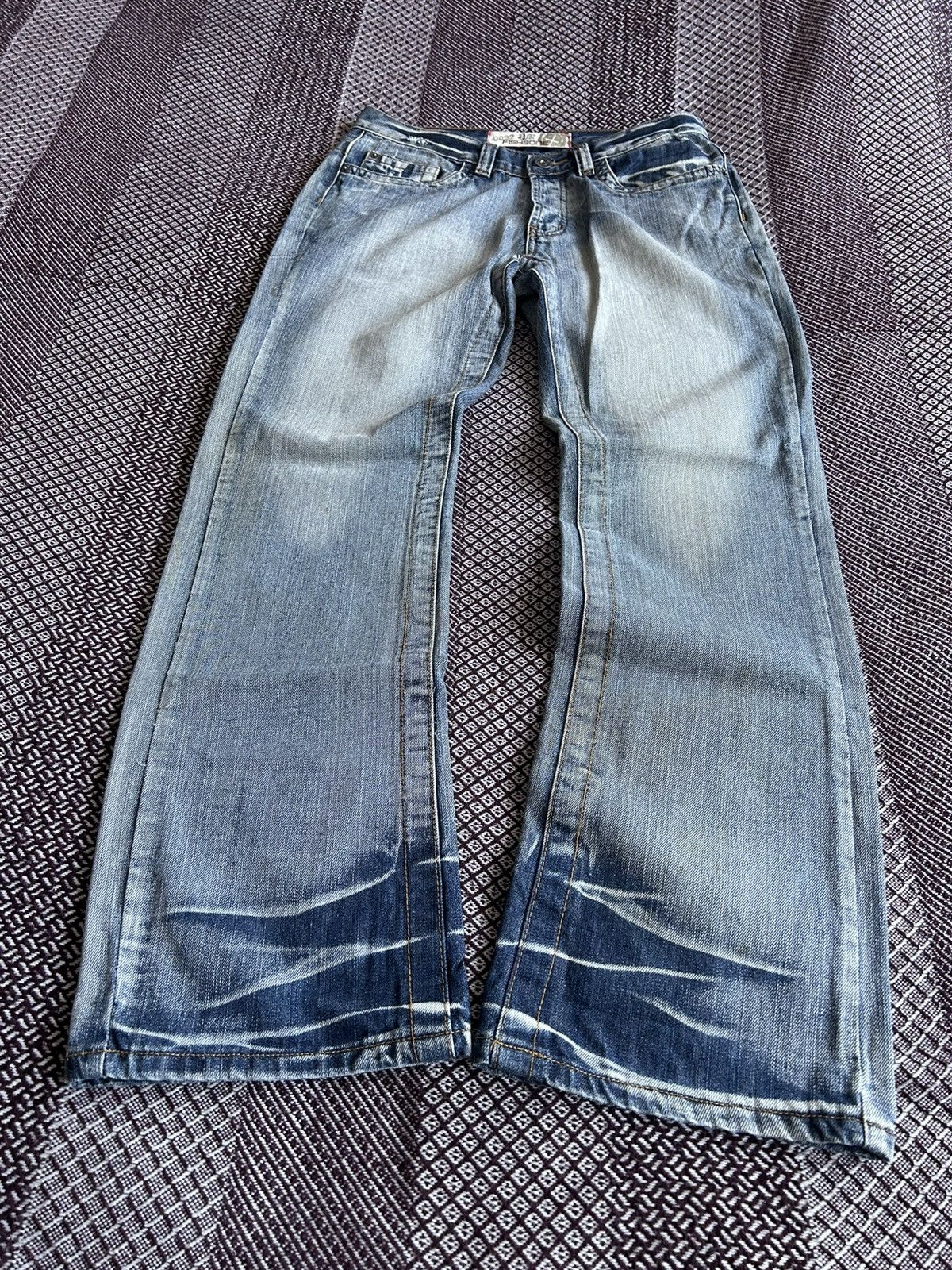 Japanese Brand Fishbone Japanese Style Faded Washed Jeans Y2K Size 33 Rare Size US 33 - 12 Thumbnail