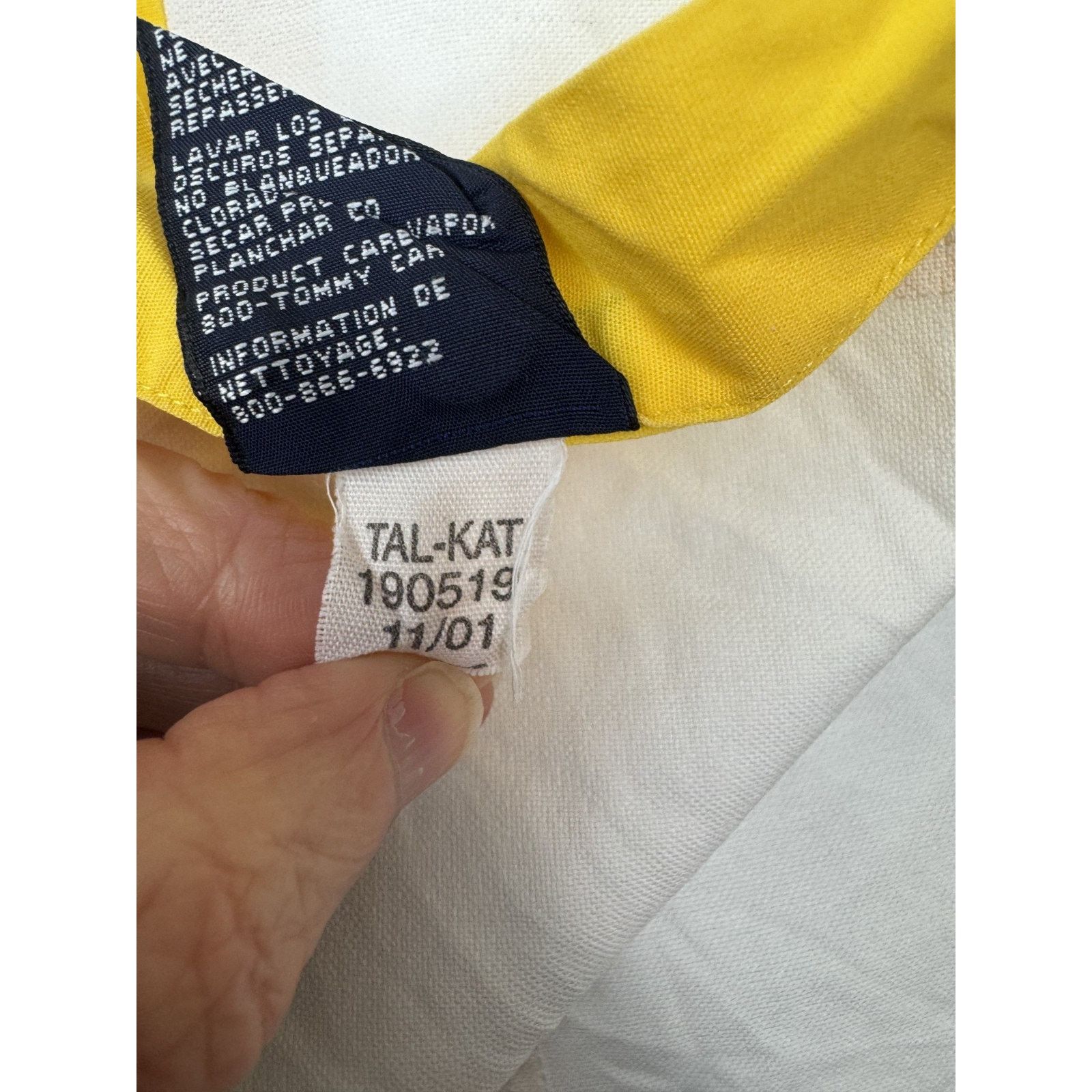 Tommy Hilfiger Y2K Vintage Twee Tommy Hilfiger Shirt Yellow White XXL Size US M / EU 48-50 / 2 - 4 Thumbnail