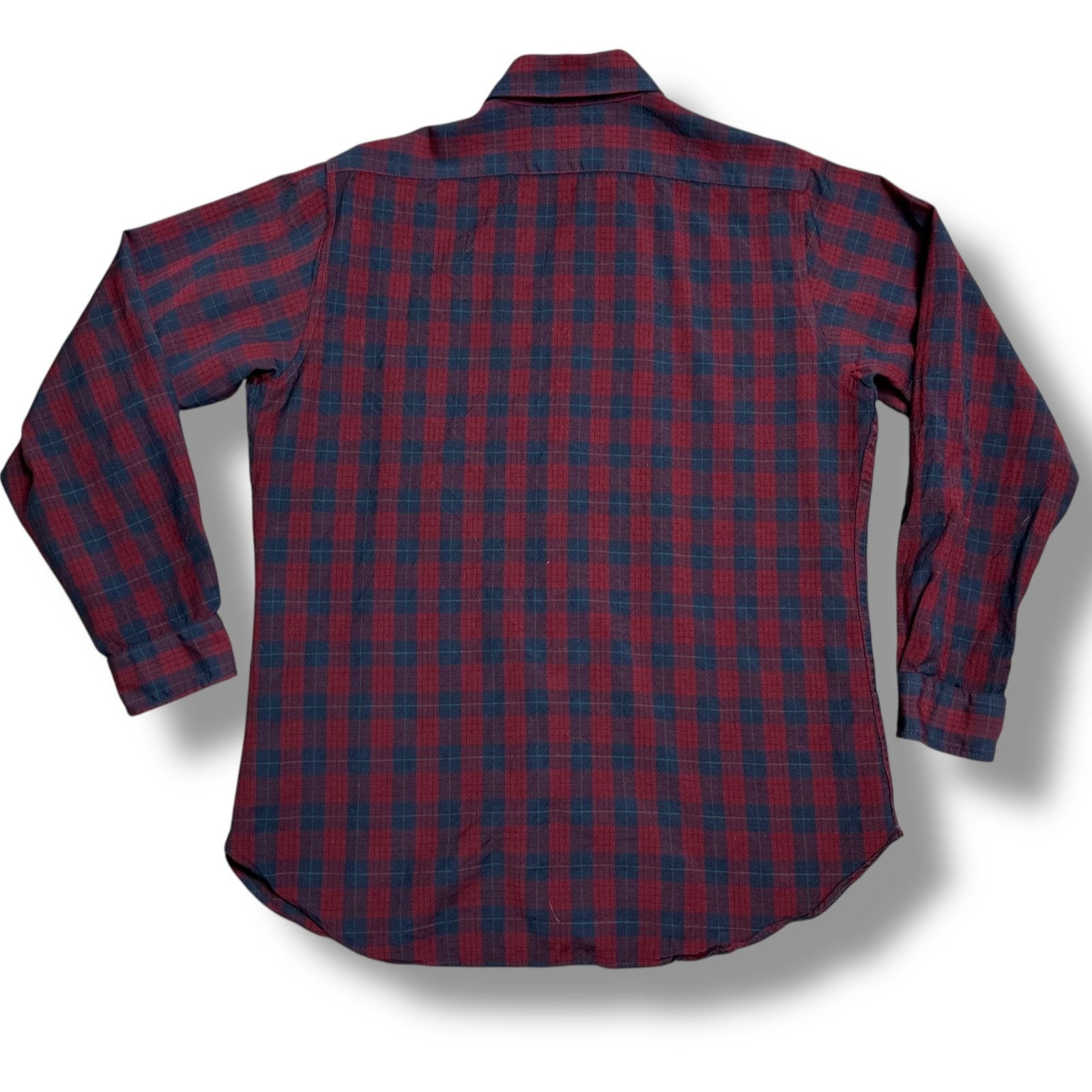 Pendleton × Vintage Vintage Sir Pendleton Red Navy Blue Plaid Wool Flannel Shirt Size US L / EU 52-54 / 3 - 2 Thumbnail