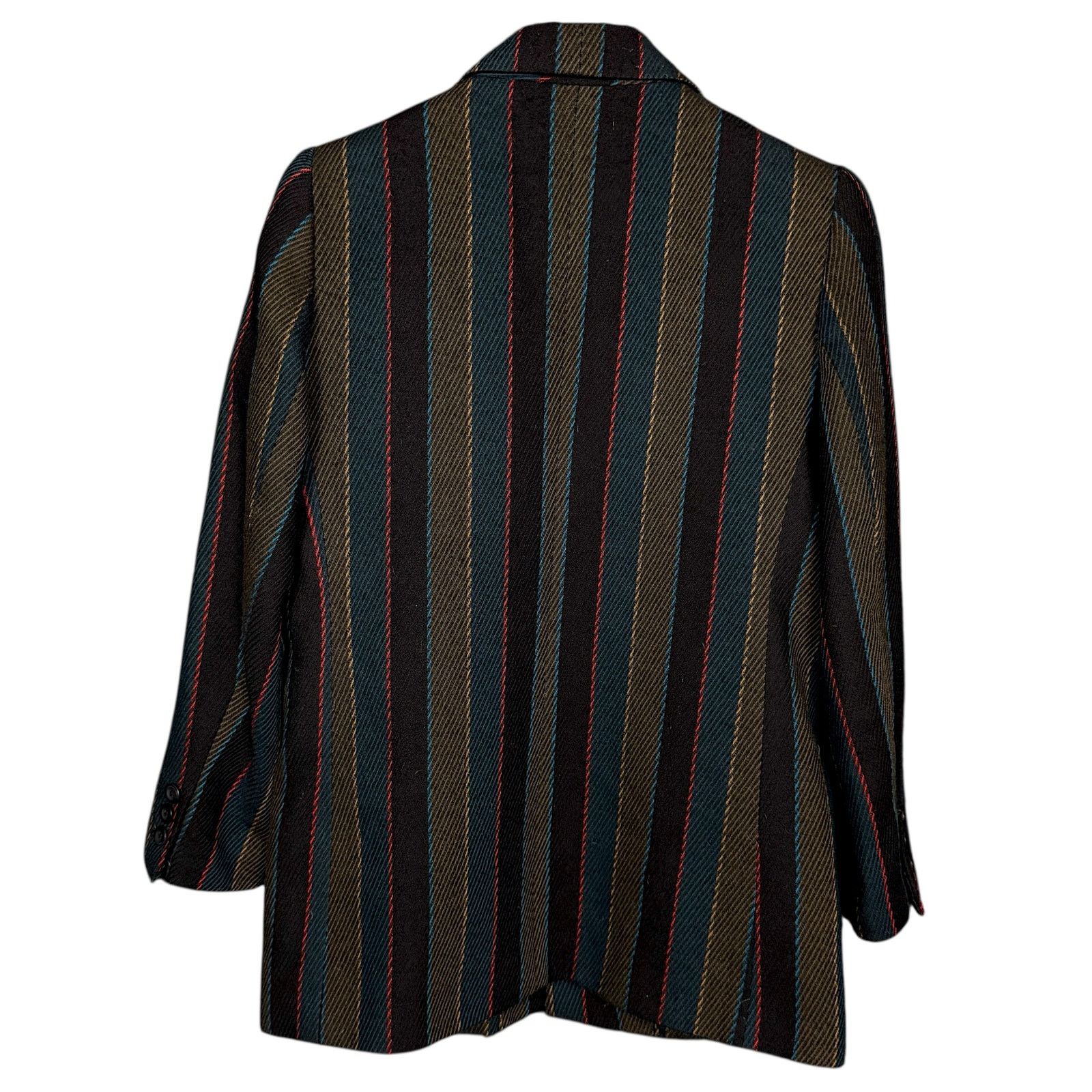 Kasper Vintage Kasper ASL Size 4P Green Black Striped Wool Blazer Size S / US 4 / IT 40 - 7 Thumbnail