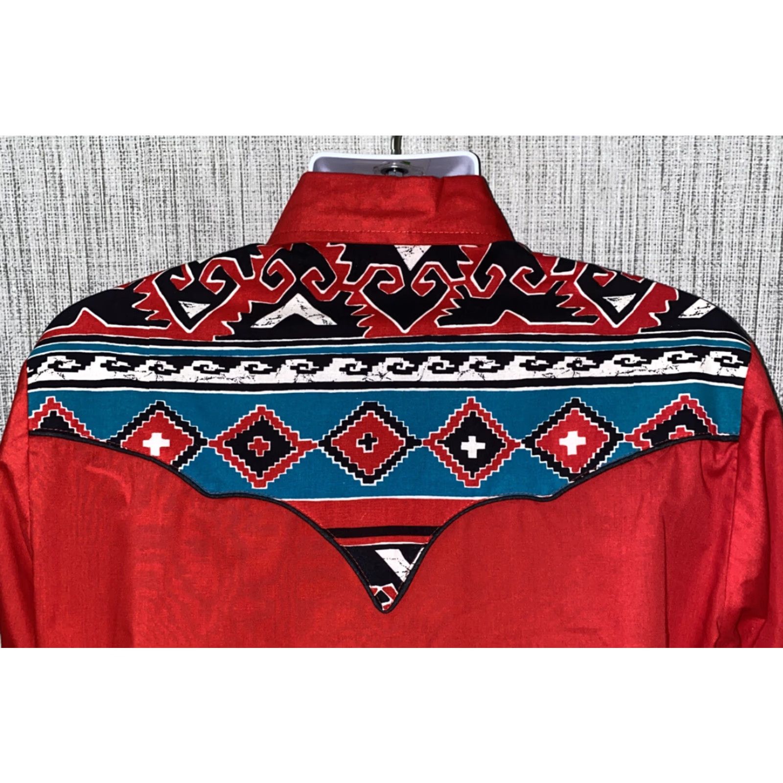 Vintage Tater Sax Mens Red Snap Button Long Sleeve Button Front Shirt 23.5 In Armpit Size US L / EU 52-54 / 3 - 6 Thumbnail