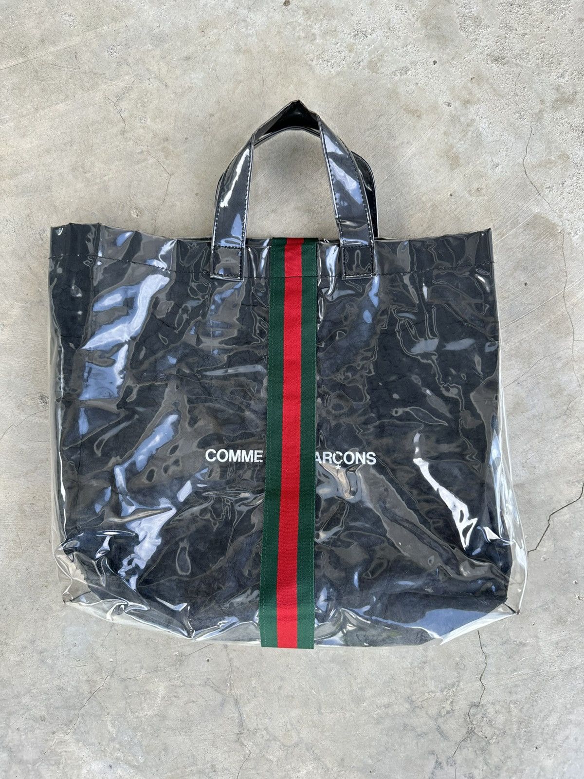 Comme Des Garcons x Gucci Black Pvc Tote Bag, Women's
