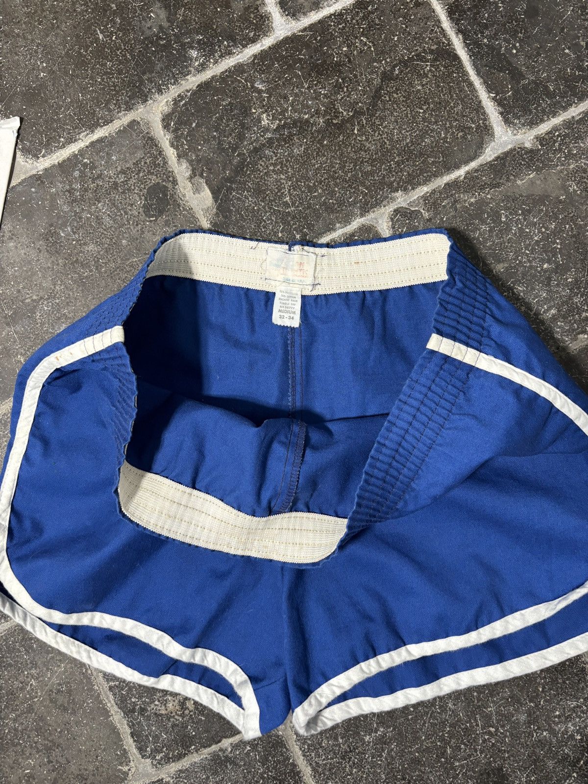 Vintage 1980s Vintage Gym Shorts 80s Short Short Cotton Sport Tennis Size US 36 / EU 52 - 3 Thumbnail