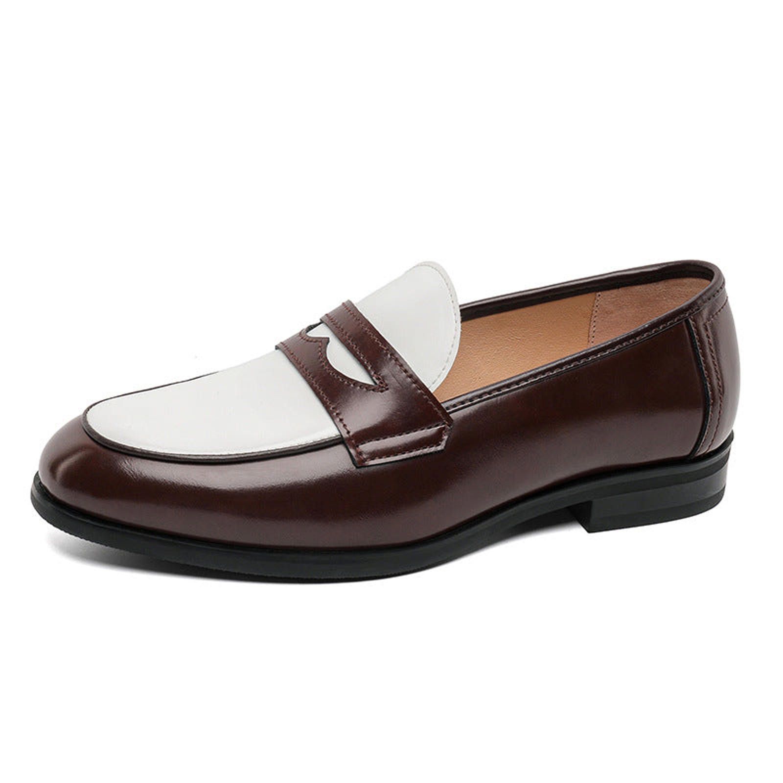 Leather Two-Tone Contrast Leather Loafer | British Slip-On Size US 8 / EU 41 - 6 Thumbnail