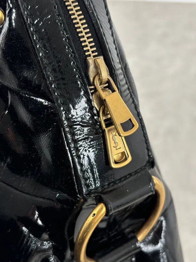Yves Saint Laurent AW2005 Yves Saint Laurent Black Muse Patent Leather Crocodile Effect Bag Size ONE SIZE - 9 Thumbnail