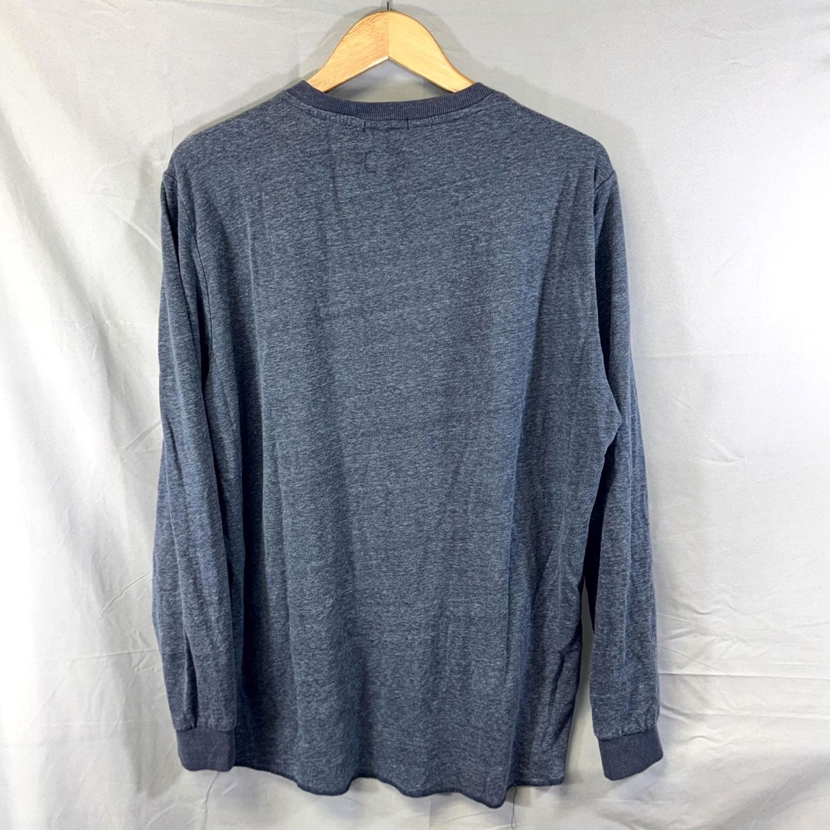 Marine Layer Marine Layer Henley Shirt Mens XL Blue Long Sleeve Lightweight Casual Knit Size US XL / EU 56 / 4 - 2 Thumbnail