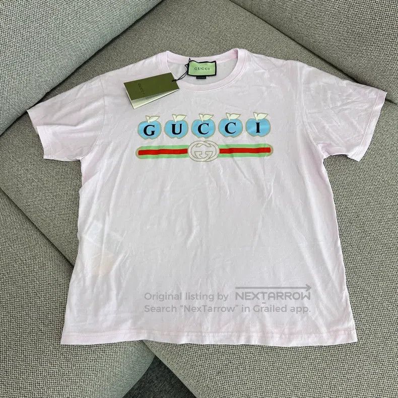 Gucci Gucci SS22 Apple printed logo short sleeves Size S / US 4 / IT 40 - 1 Thumbnail