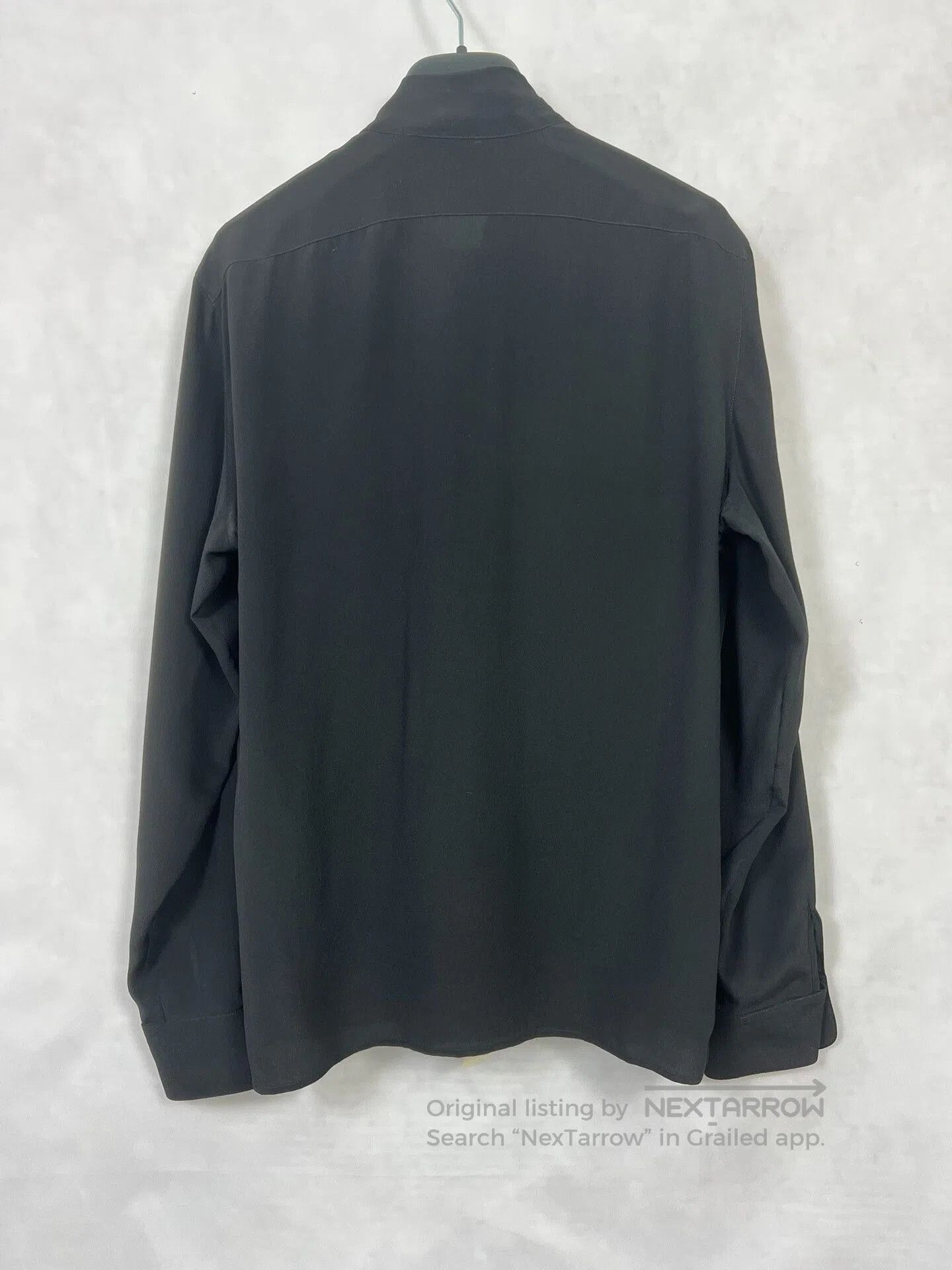 Saint Laurent Black Silk Bow Tie Shirt.