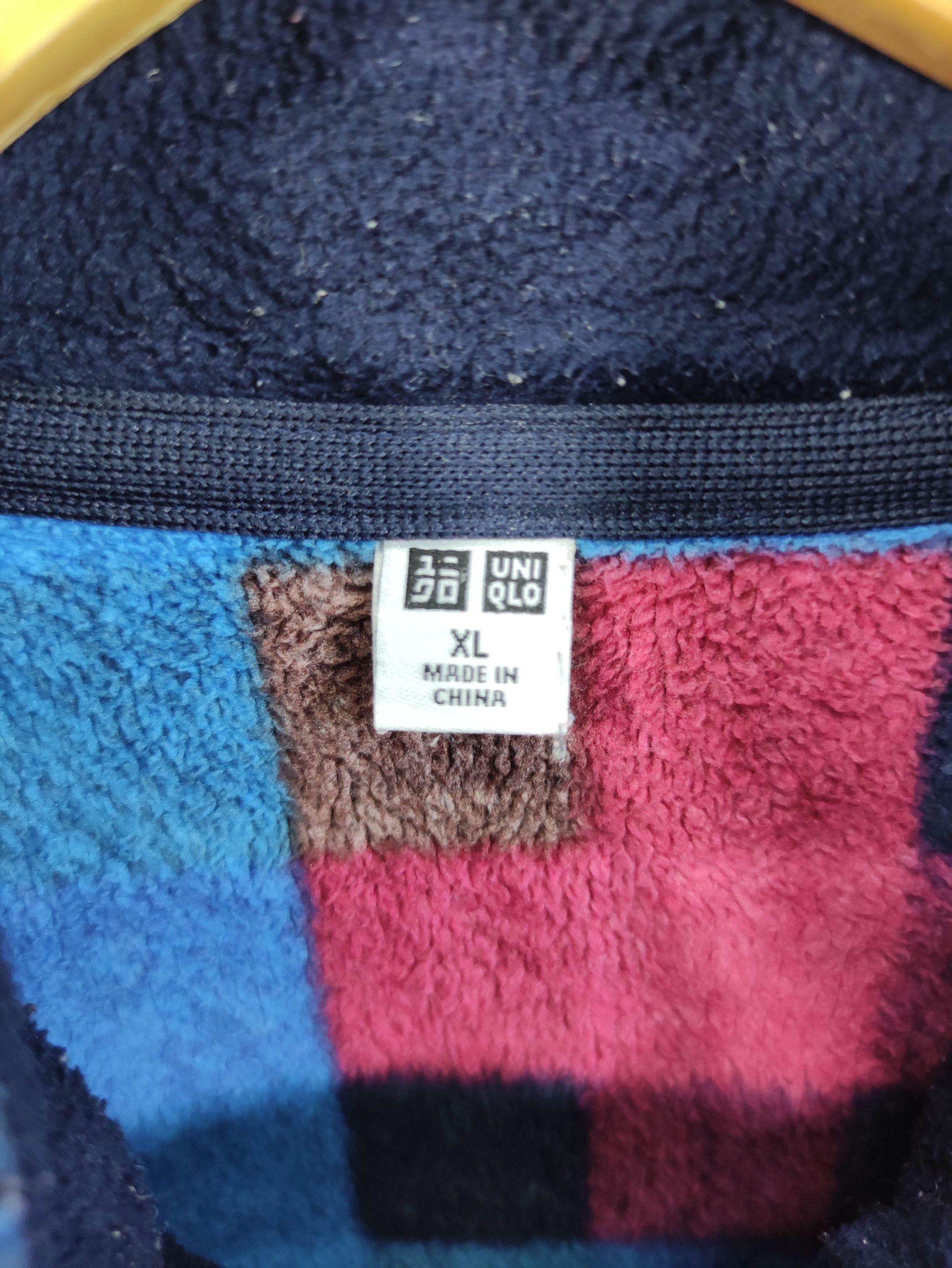 Uniqlo Vintage Uniqlo Fleece Checked Jacket Zipper Size US L / EU 52-54 / 3 - 2 Thumbnail