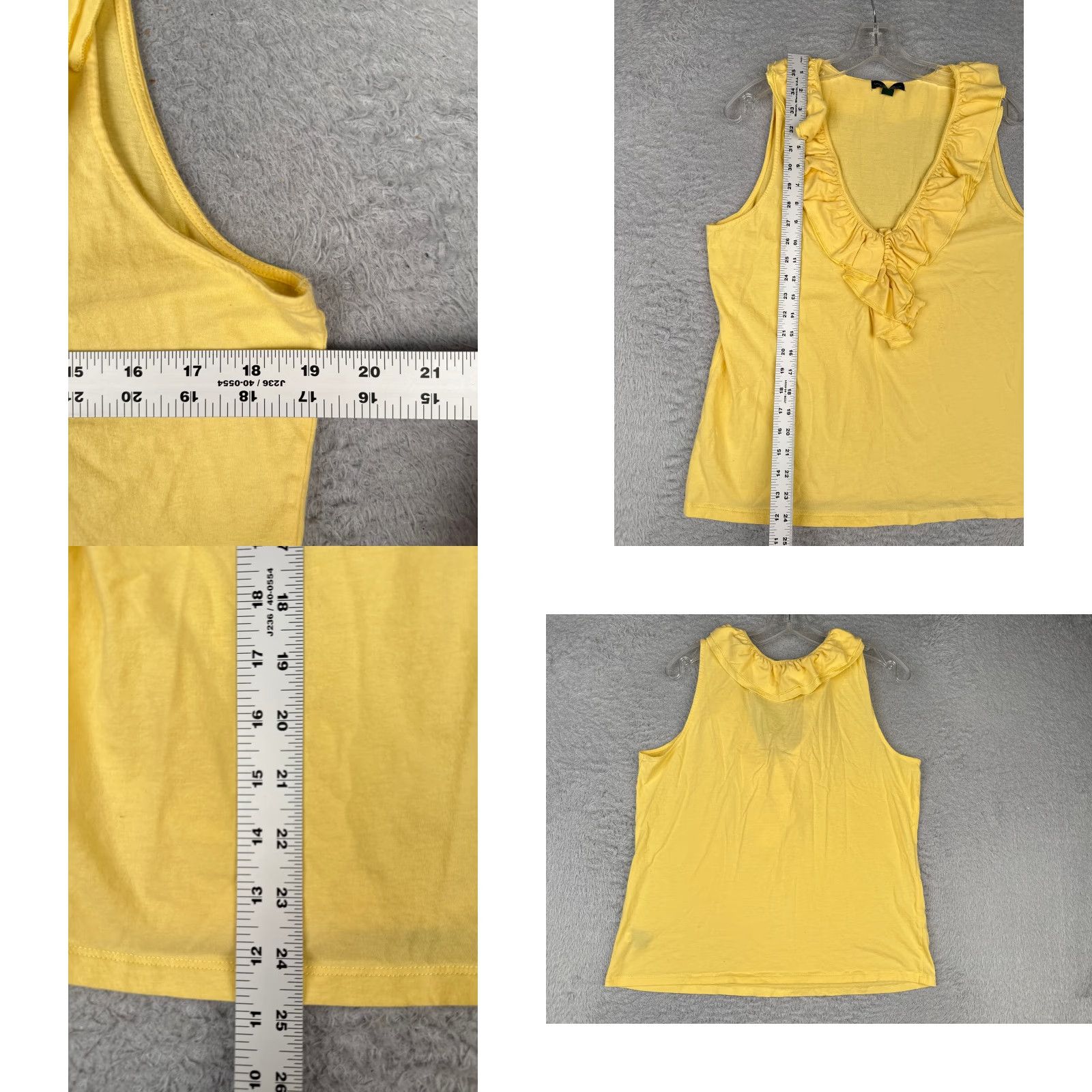 Tommy Hilfiger Tommy Hilfiger Shirt Women XL Yellow Tank Sleeveless V-Neck Ruffle 80s 90s Modern American Casual Workwear Mens Women Girls Size XL / US 12-14 / IT 48-50 - 8 Thumbnail