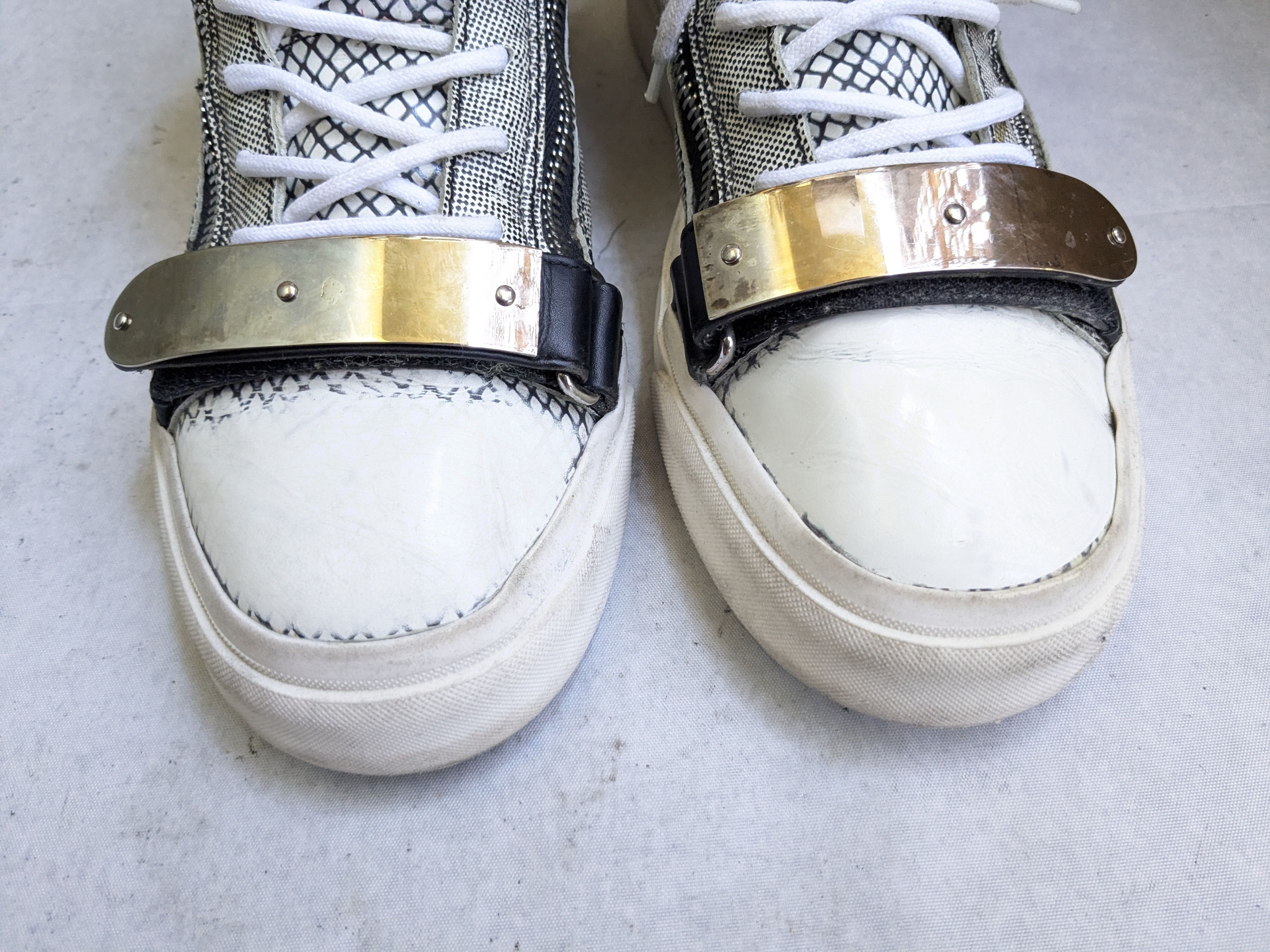 Giuseppe Zanotti Giuseppe Zanotti Sneakers Black White 10 43 High Top Leather Size US 10 / EU 43 - 3 Thumbnail