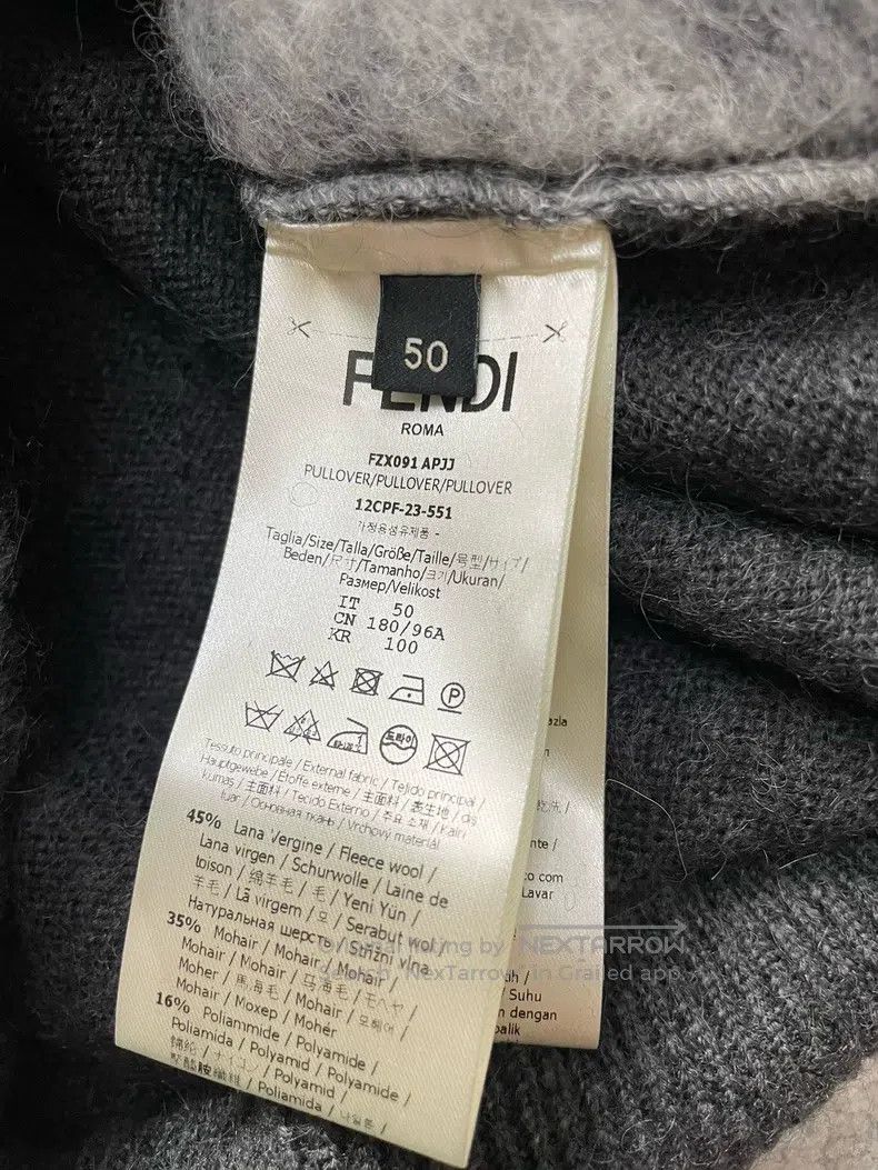 Fendi Fendi Men's Sweater, Smoke Gray, Made of a Blend of Malach Size US M / EU 48-50 / 2 - 3 Thumbnail