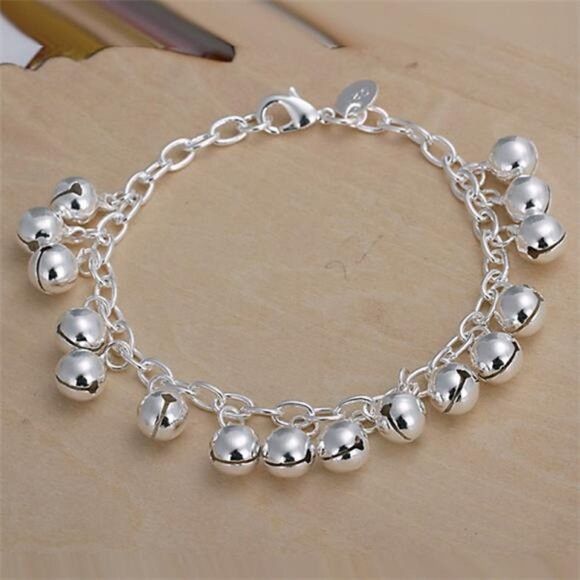 Other Women’s Silver Beaded Charm Bracelet 8" Lobster Clasp Size ONE SIZE - 1 Thumbnail