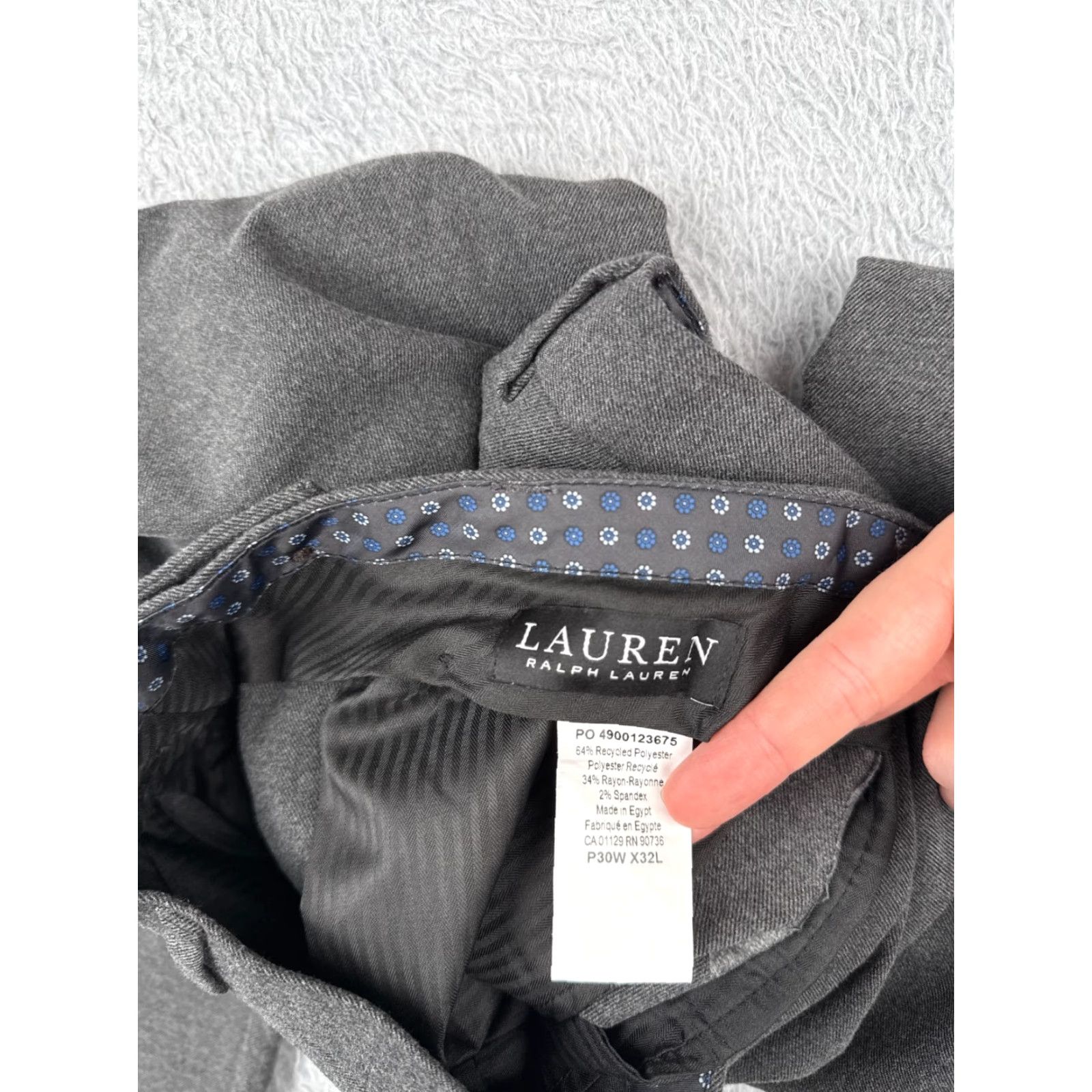 Ralph Lauren Lauren Ralph Lauren Pants Men 30 Gray Black Label Polyester Rayon Flat Front 32L Dress Pants Size US 30 / EU 46 - 7 Thumbnail