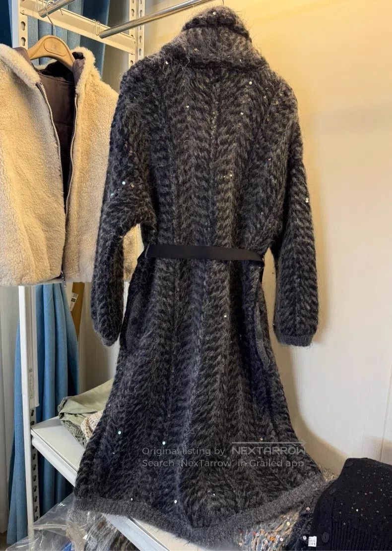 Brunello Cucinelli Brunello Cucinelli Sequined Cashmere Mohair Sweater Coat Size S / US 4 / IT 40 - 3 Thumbnail